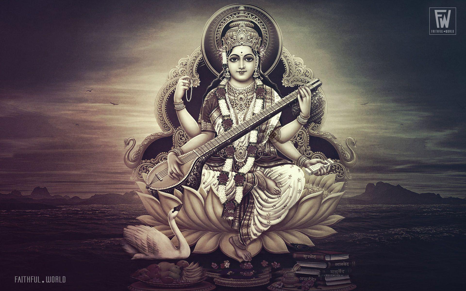 1920x1200 Goddess Saraswati Wallpaper
