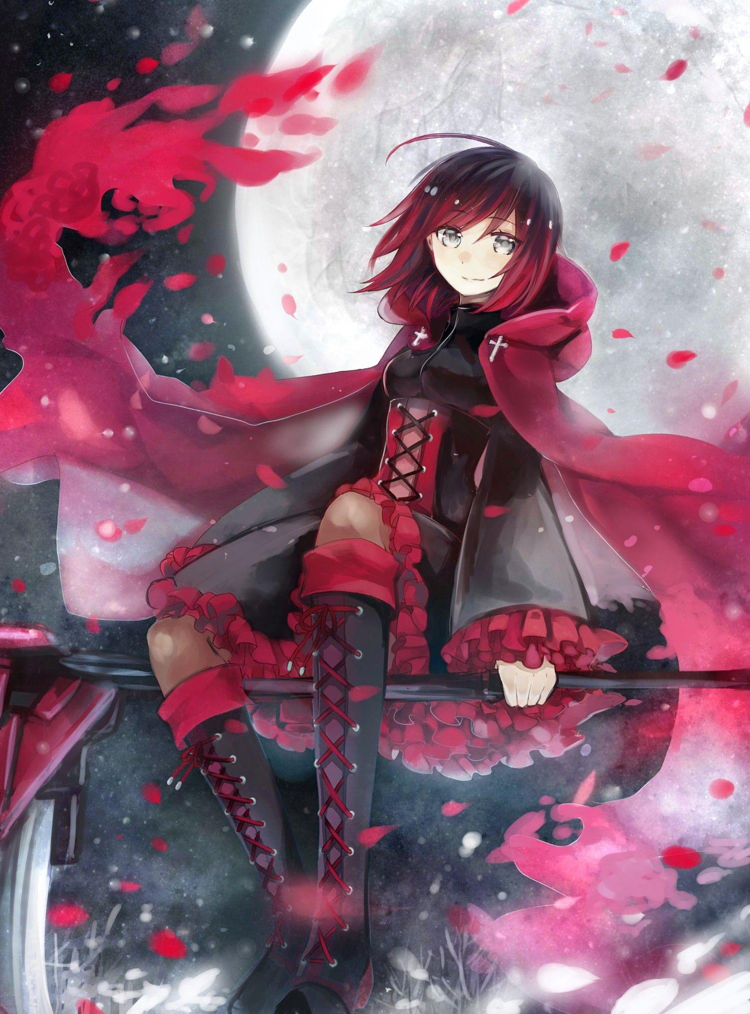 1503x2032 #weapon, #anime, #Ruby Rose (character), #RWBY, #dress