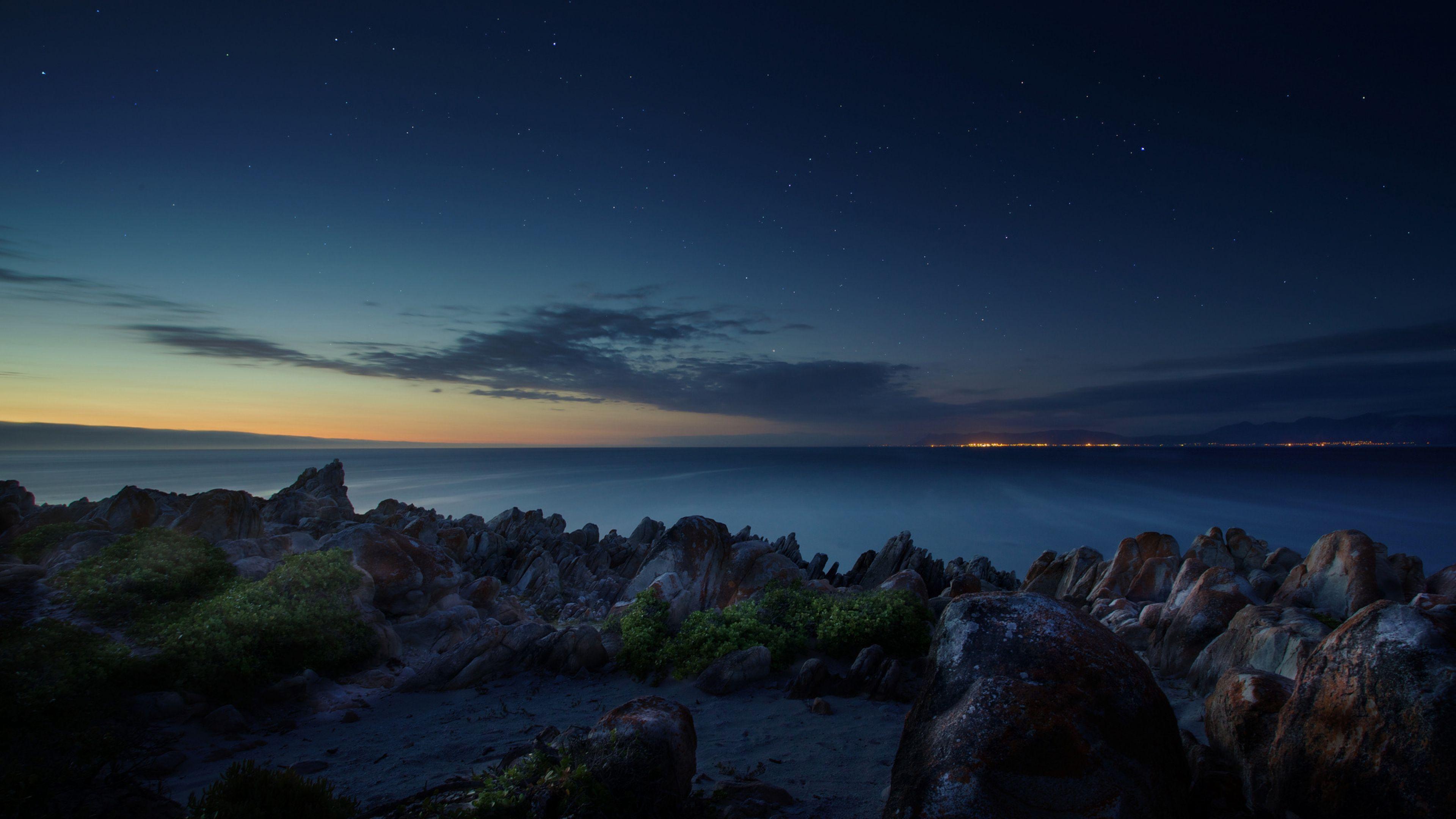 3840x2160 South Africa Ocean Night, HD World, 4k Wallpaper, Image, Background, Photo and Picture