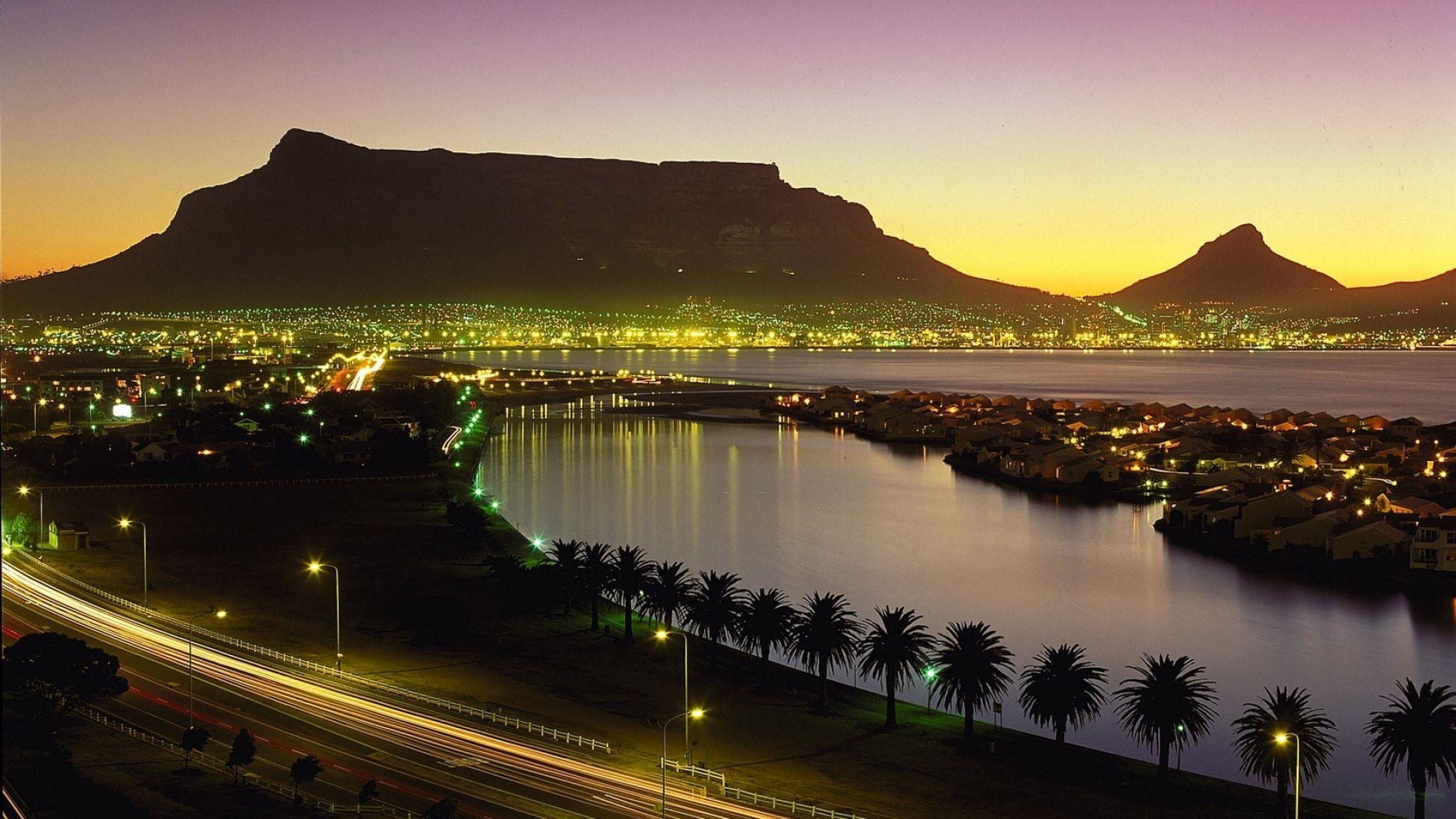 1920x1080 Download Wallpaper 1920x1080 cape town, south africa, night lights