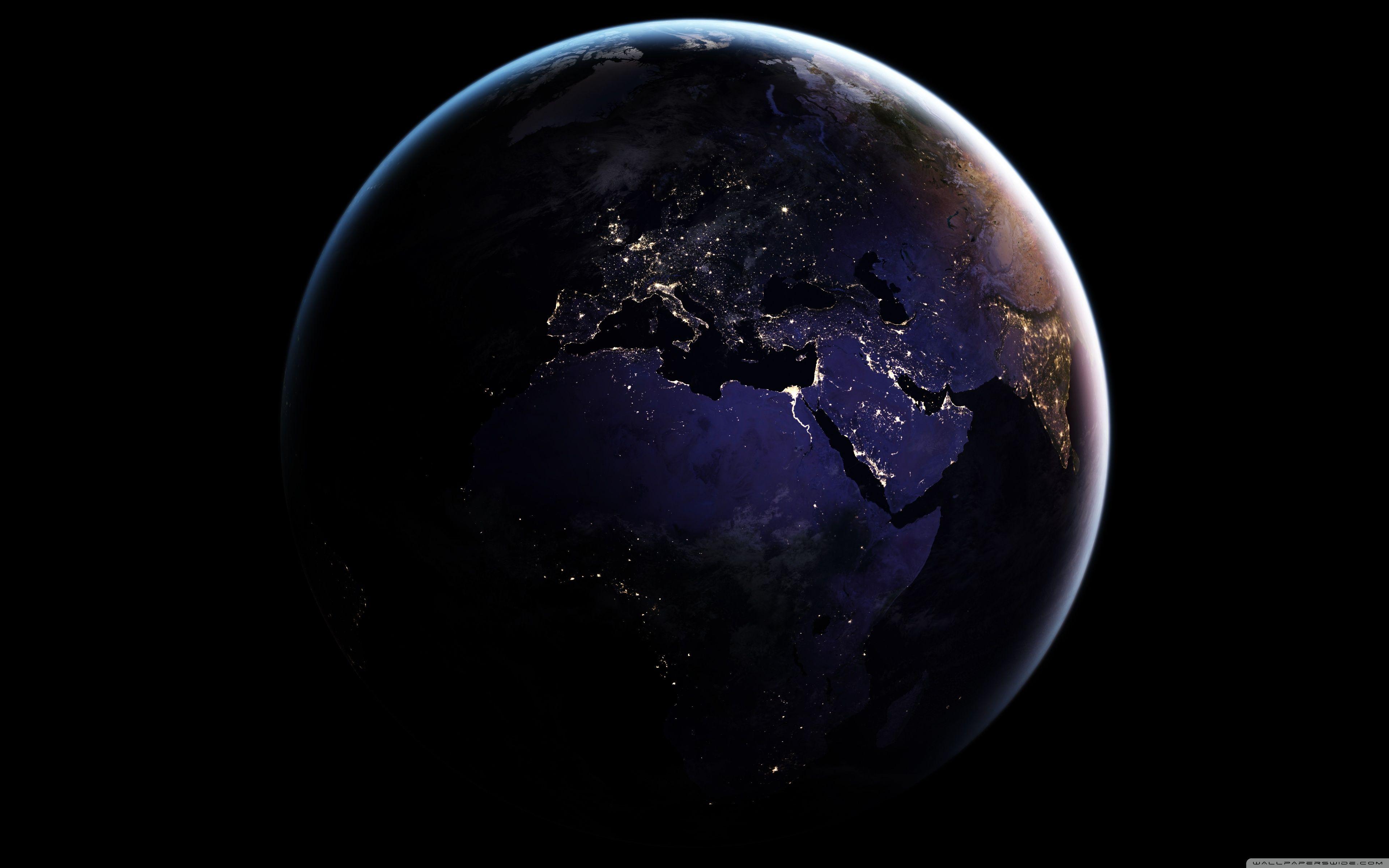 3840x2400 Europe, Africa, Earth at Night from Space Ultra HD Desktop