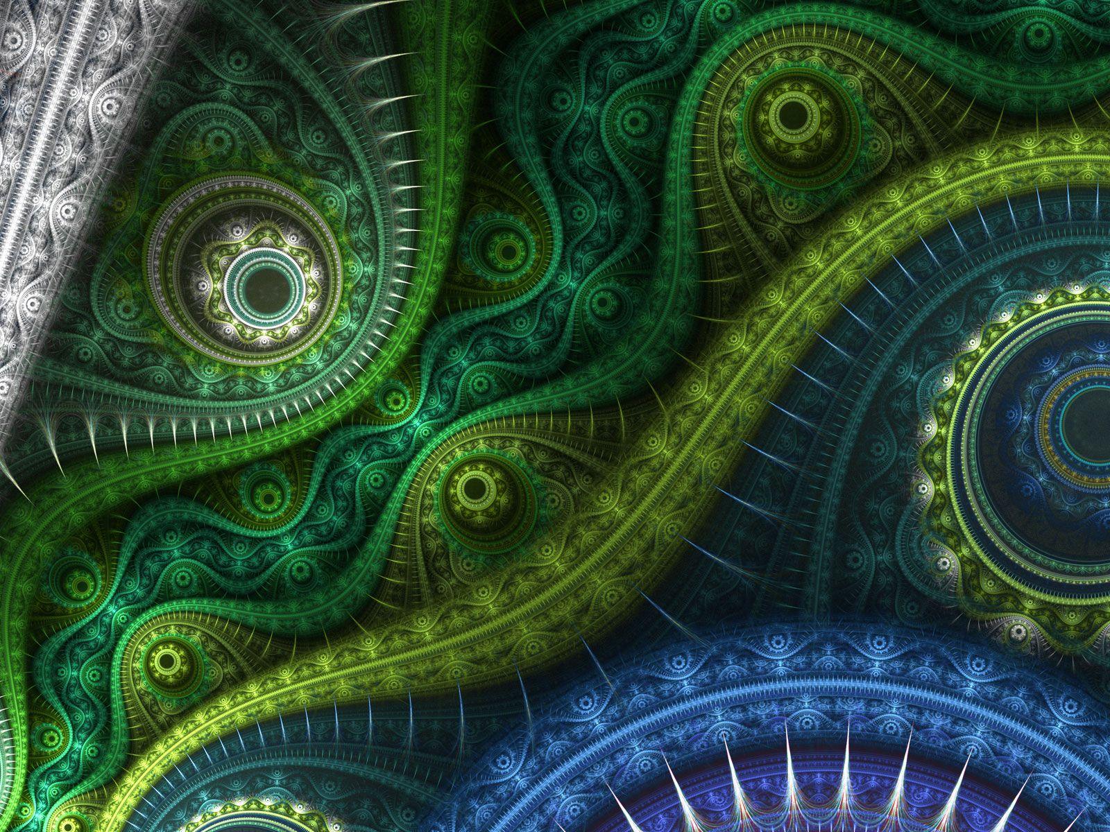 1600x1200 Green Fractal Wallpaperx1200