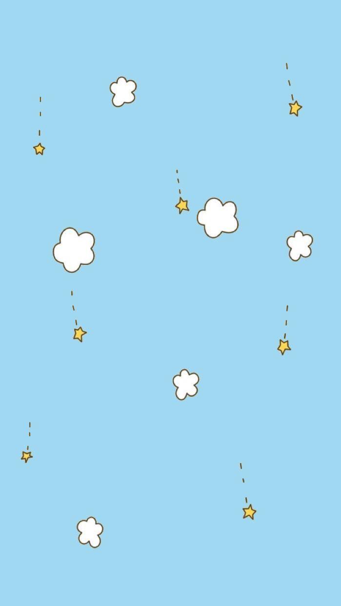 699x1242 Kawaii Blue Wallpaper