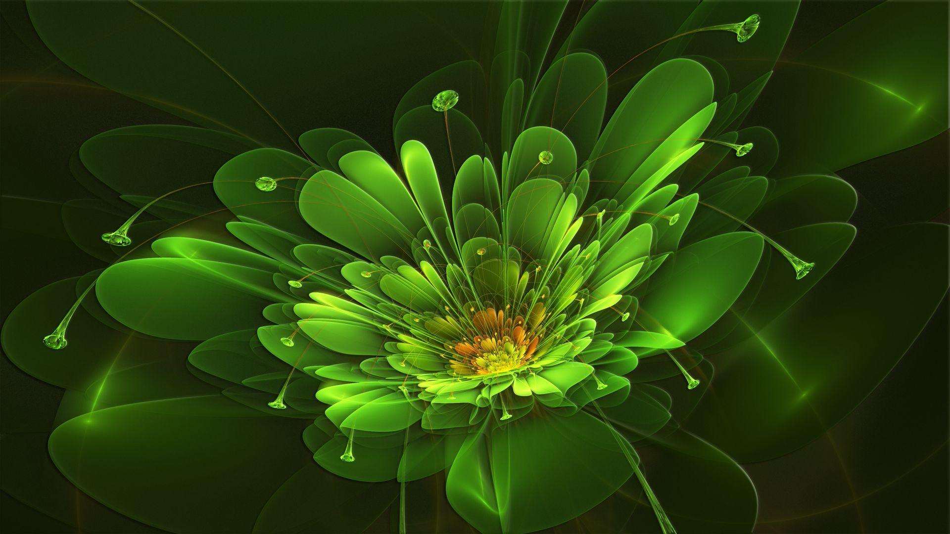 1920x1080 Ace of Spades GREEN. Fractals, Abstract