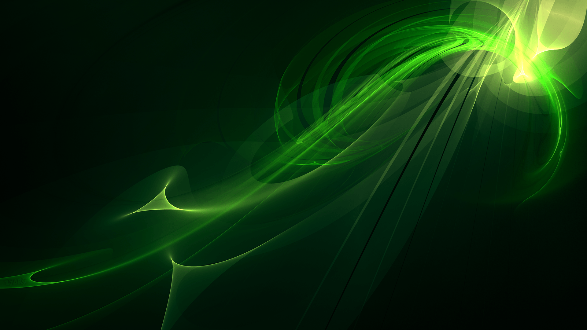 1920x1080 Free photo: Green fractal, Black, Fractal