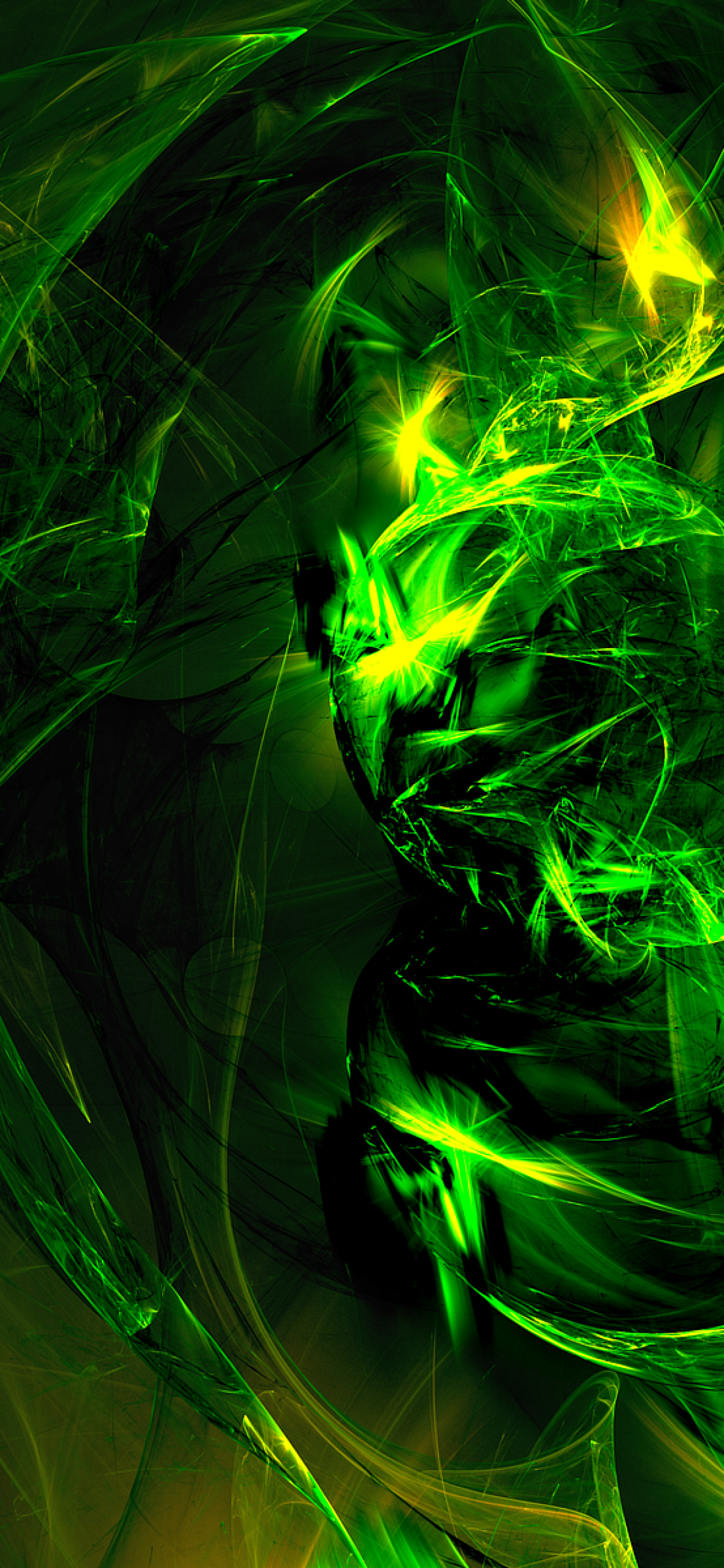 1242x2688 Download 1242x2688 Green Fractal, Lines Wallpaper for iPhone XS