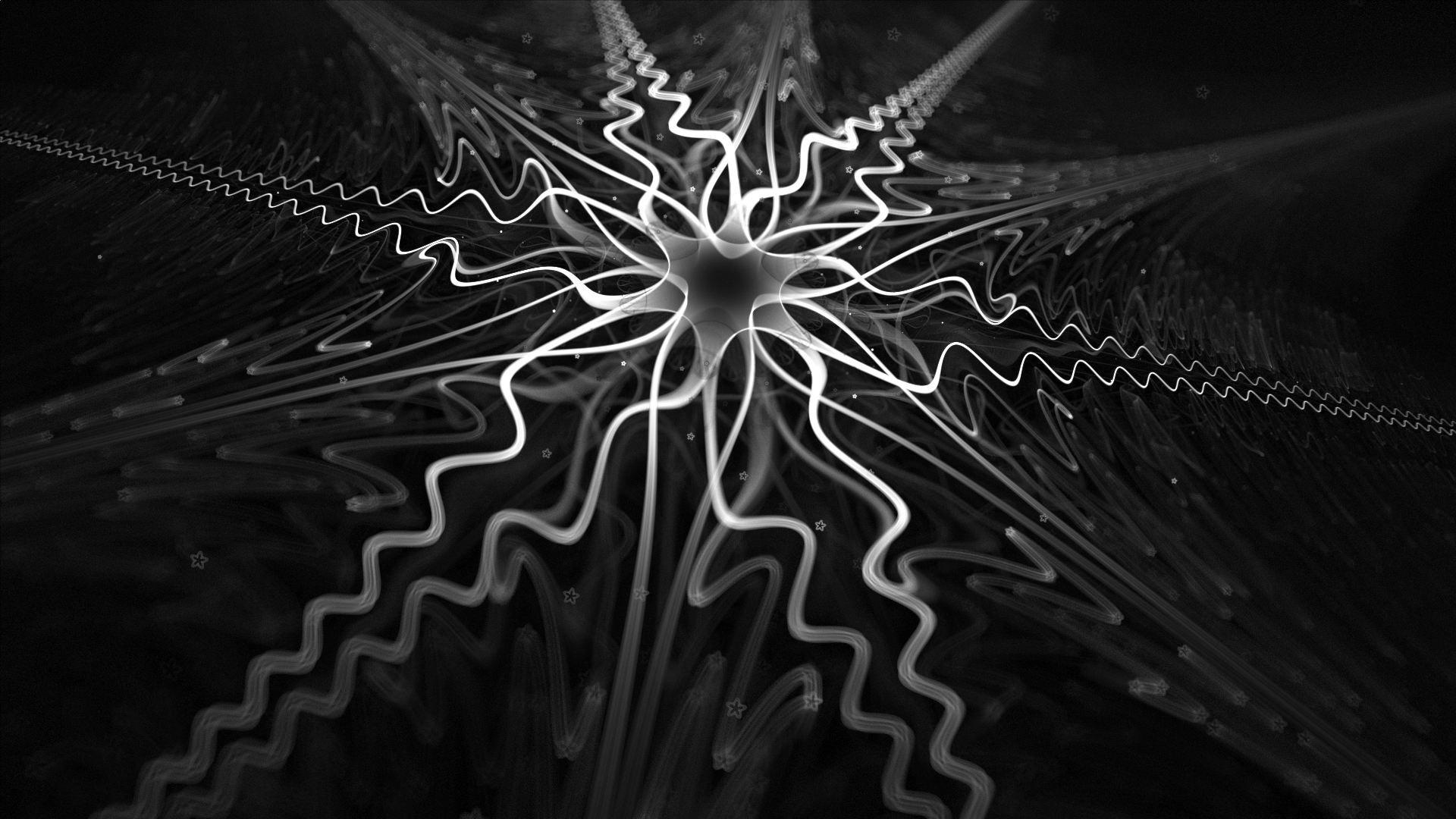 1920x1080 Blue Abstract Fractal Wallpaper Design Over A Black Background
