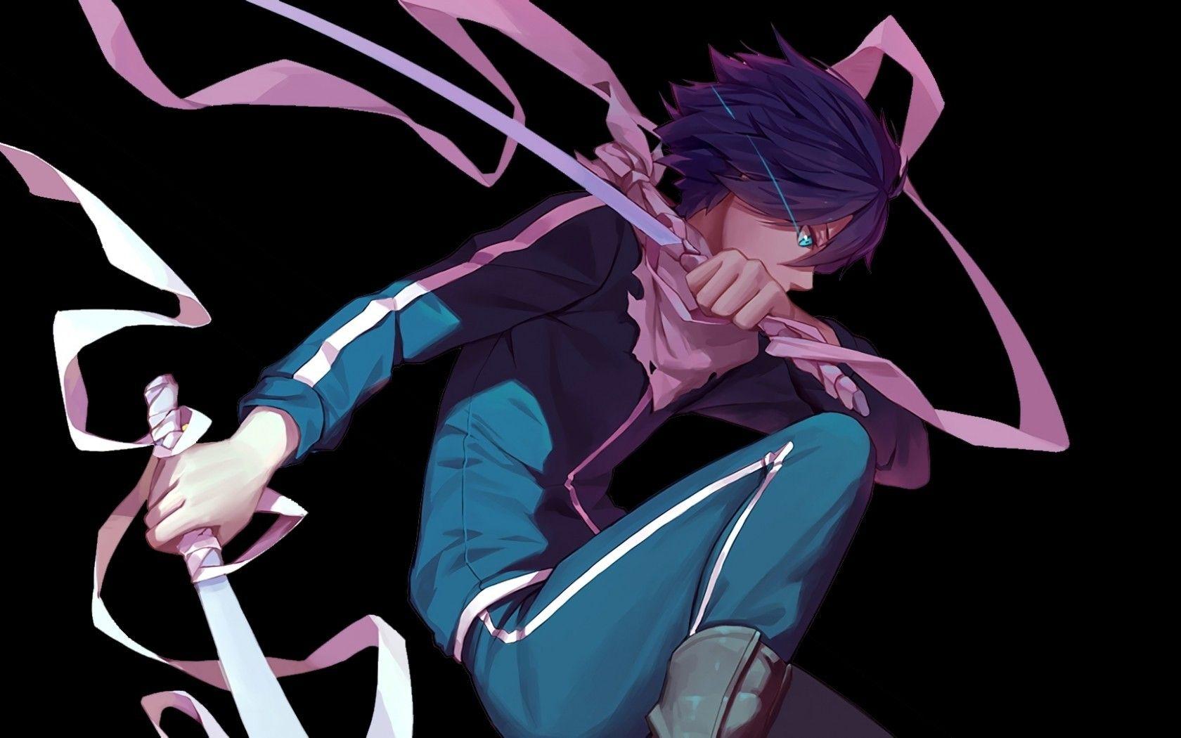 1680x1050 Download 1680x1050 Noragami, Yato, Scarf, Profile View, Blue Eyes