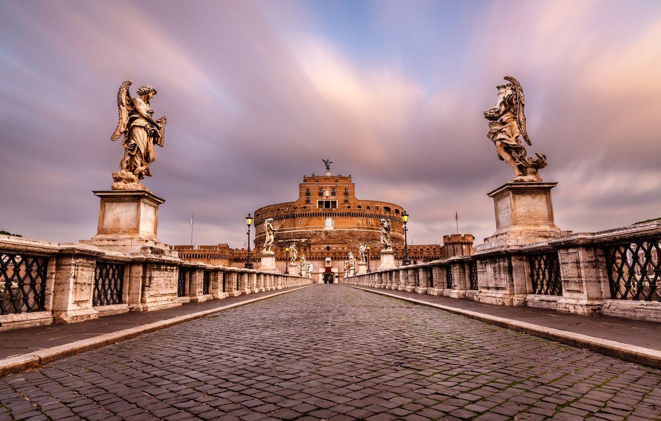 1332x850 Wallpaper pavers, Rome, Italy, Italy, sculpture, Rome, Castel Sant