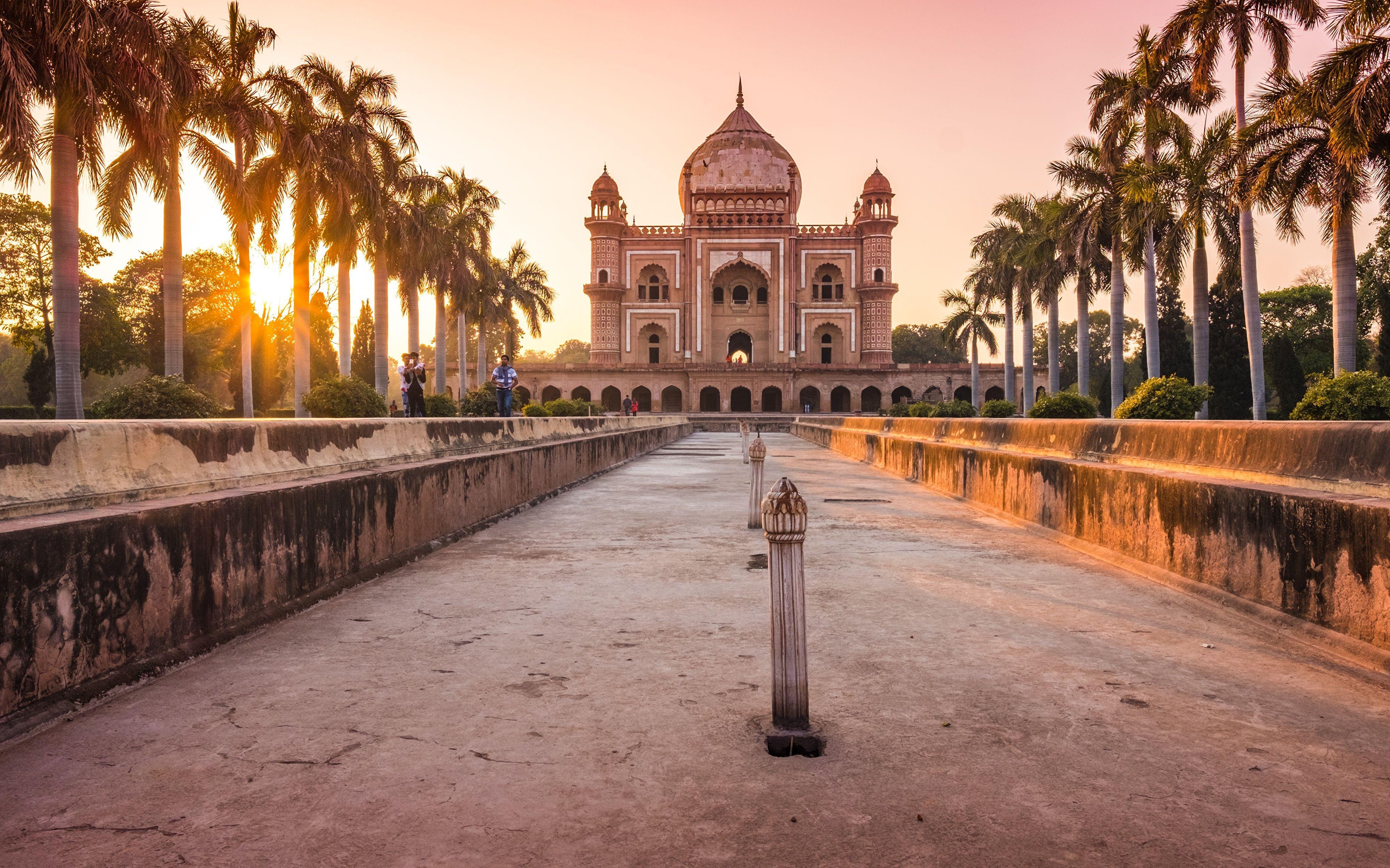 3840x2400 Photo India tomb of safdarjung, Delhi, mausoleum palm 3840x2400