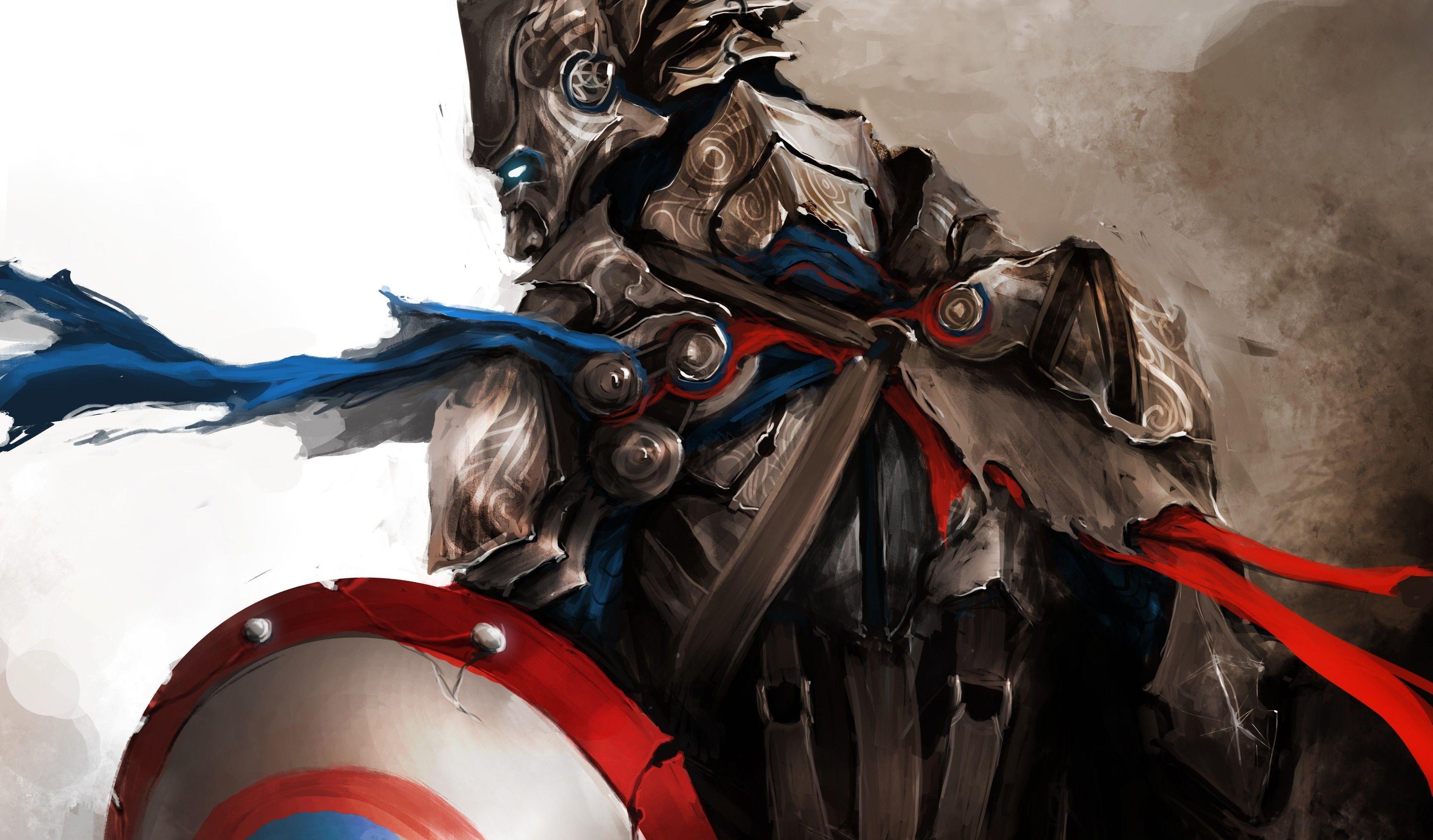 3685x2160 Medieval Avengers HD Wallpaper