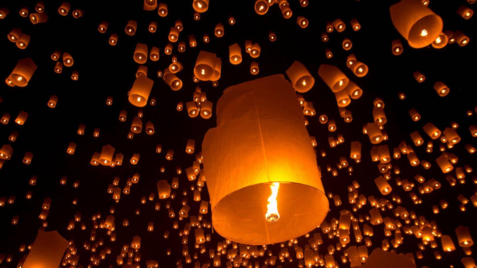 1920x1080 Orange Lantern Wallpaper