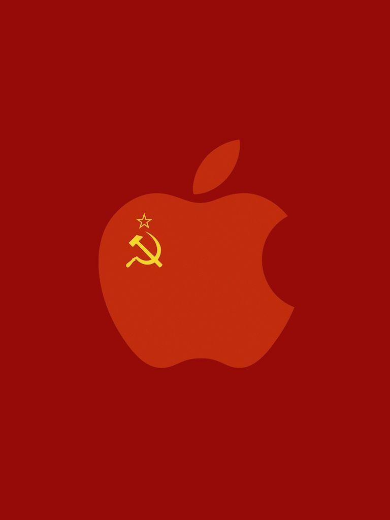 768x1024 Computers Star Communist Symbol Apple Logo iPhone HD