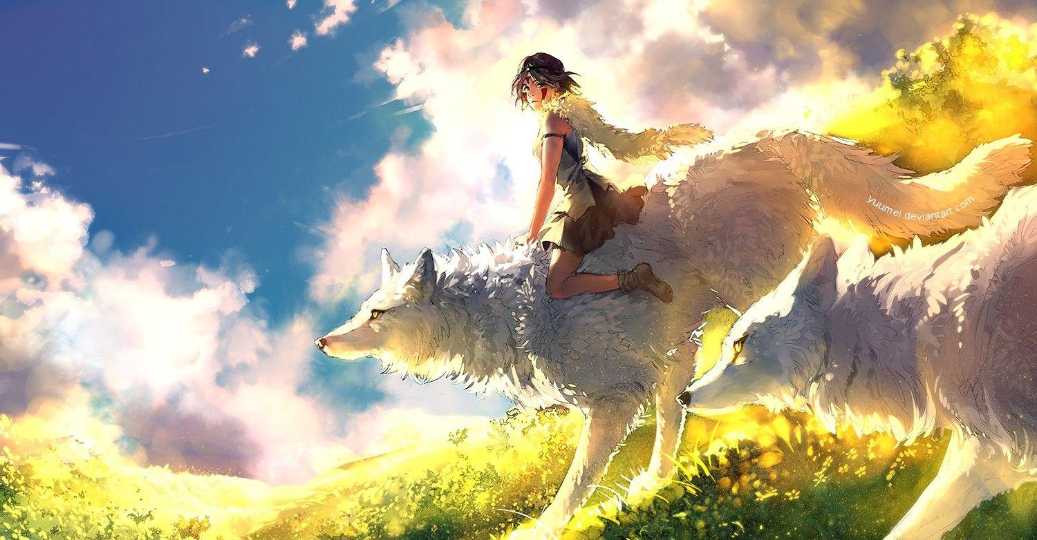 1500x782 Studio Ghibli Princess Mononoke Anime Wolf Anime Girls Wallpaper