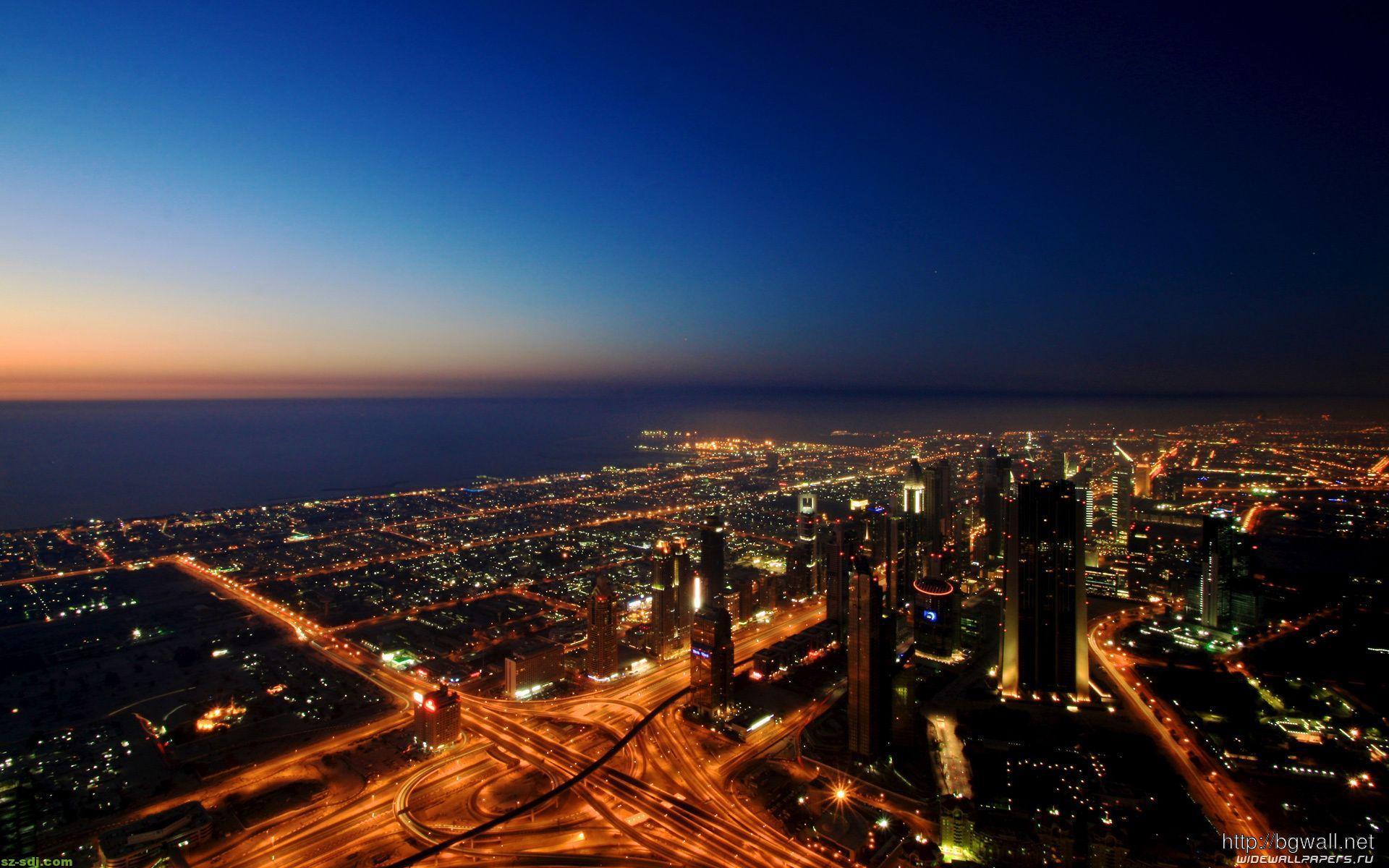 1920x1200 Dubai City Night Desktop Wallpaper
