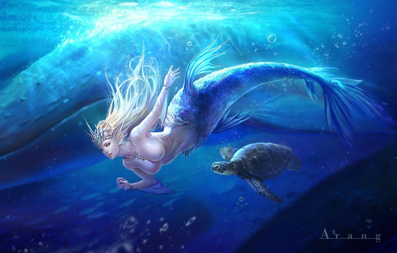 1332x850 Wallpaper the ocean, mermaid, fantasy, art, bug, Mermaid, TaeKwon
