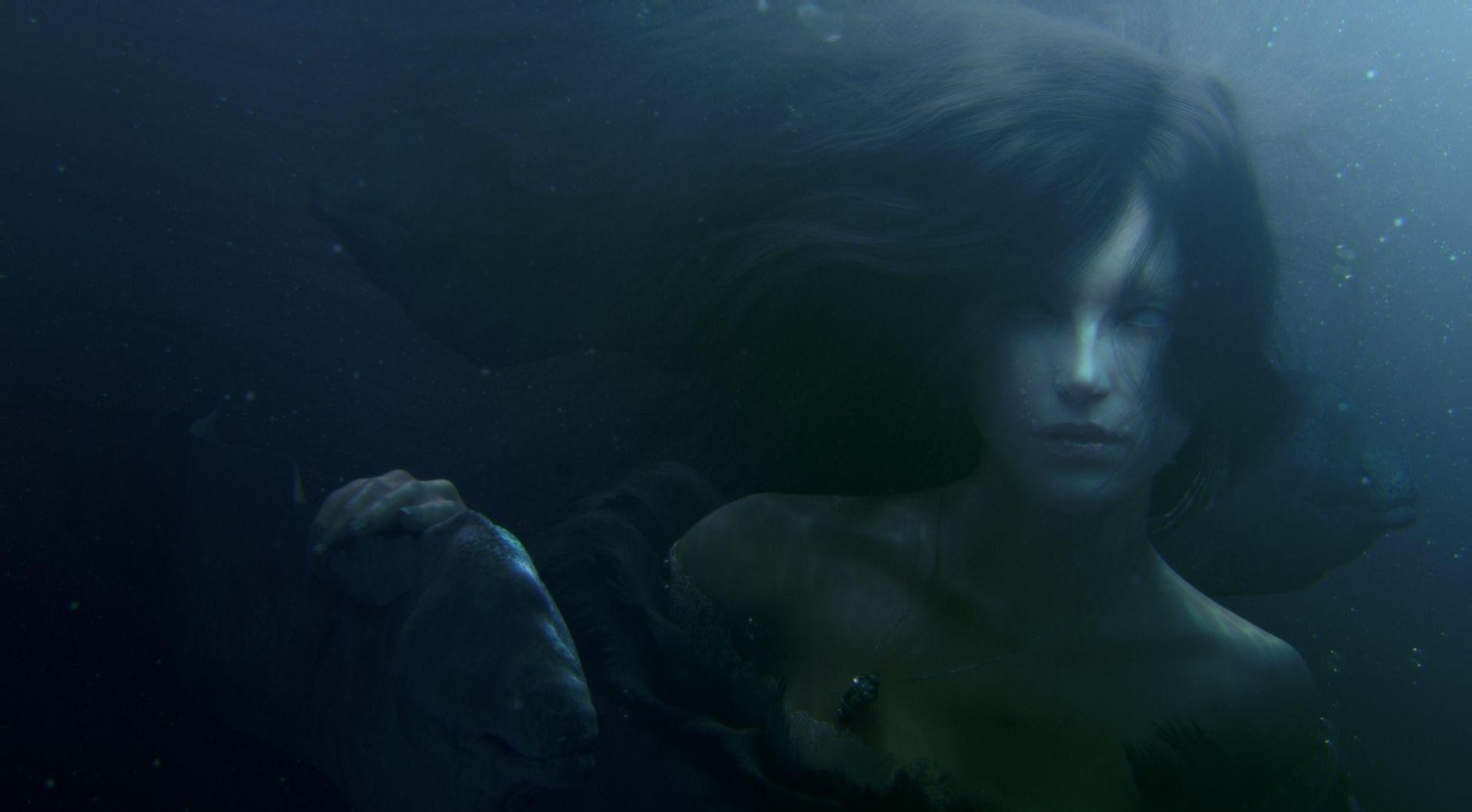 1919x1059 #fantasy art, #dark, #mermaids, #artwork, #underwater