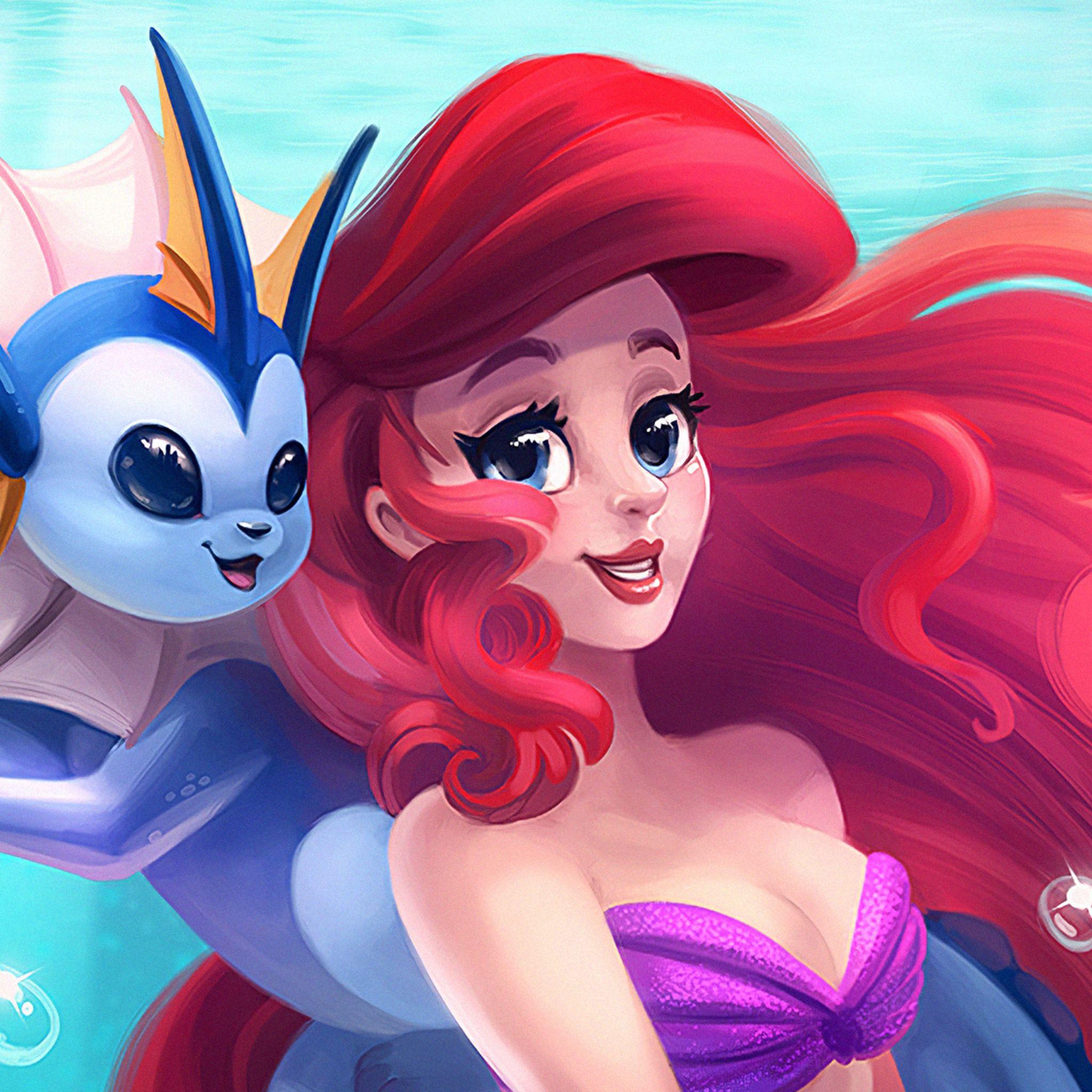 2048x2048 The Little Mermaid Digital Art iPad Air HD 4k Wallpaper