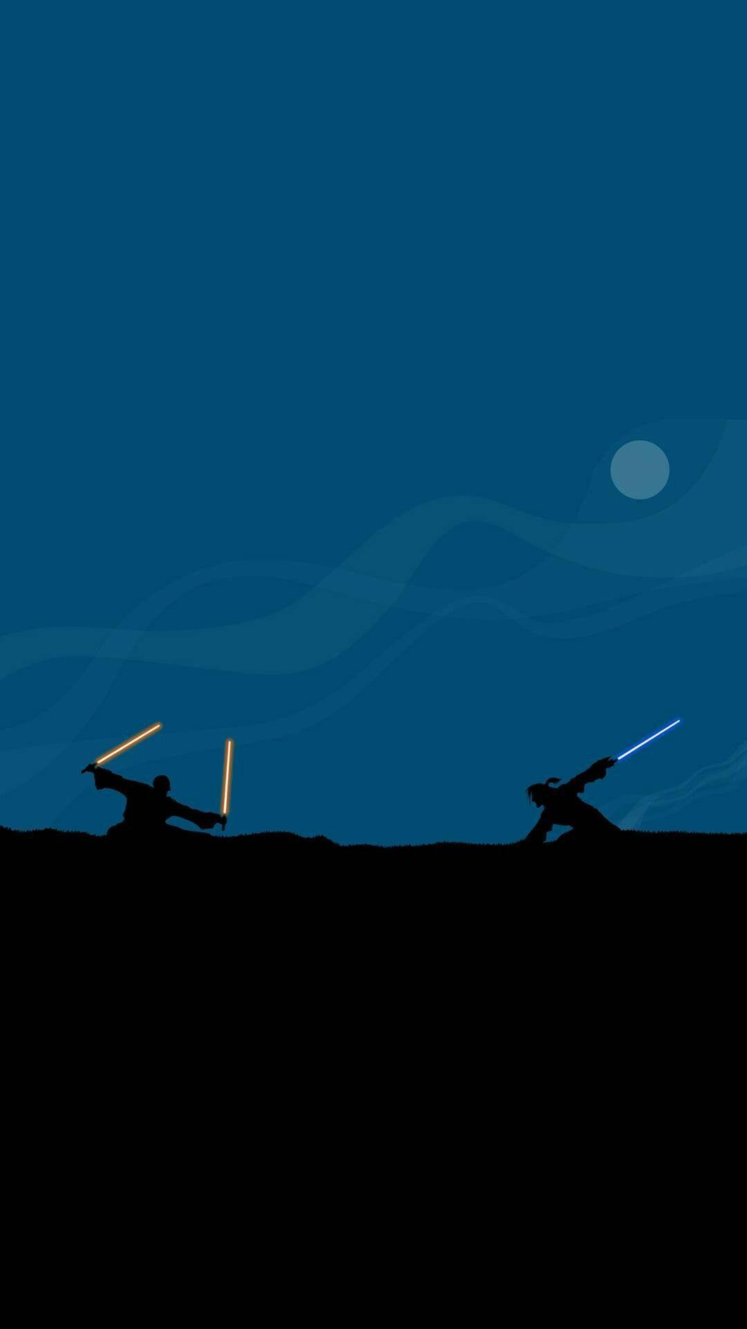 1080x1920 Star Wars and Kylo battle art wallpaper