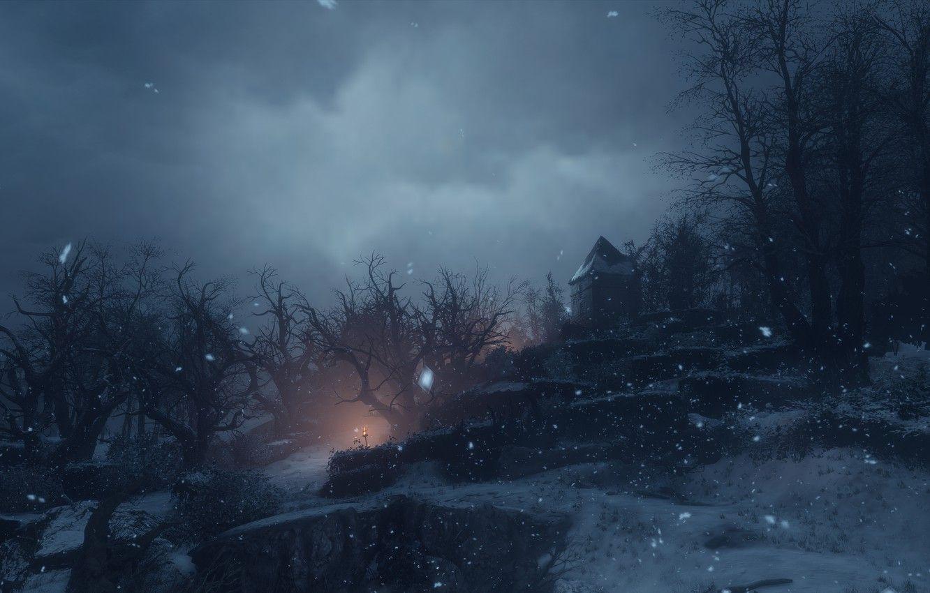 1332x850 Wallpaper snow, night, a plague tale: innocence image for desktop