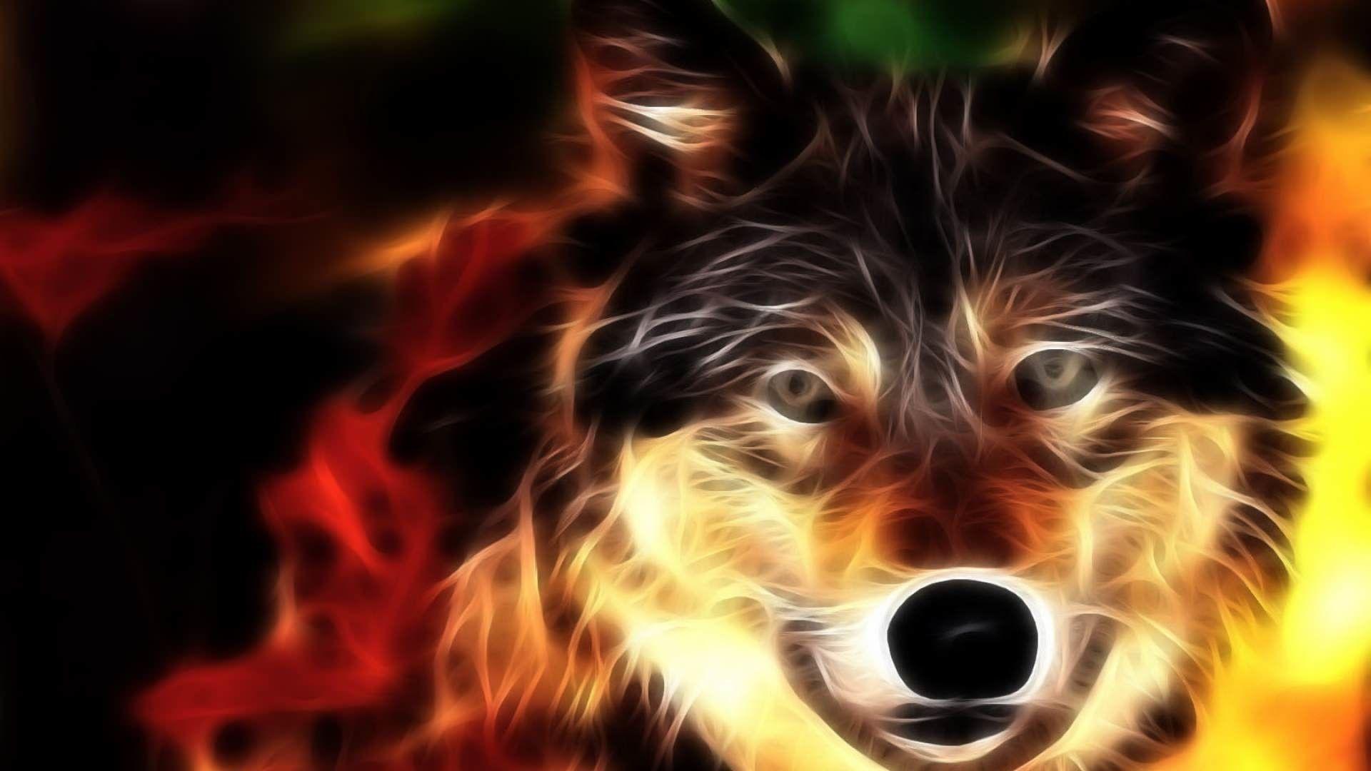 1920x1080 Fire Wolf