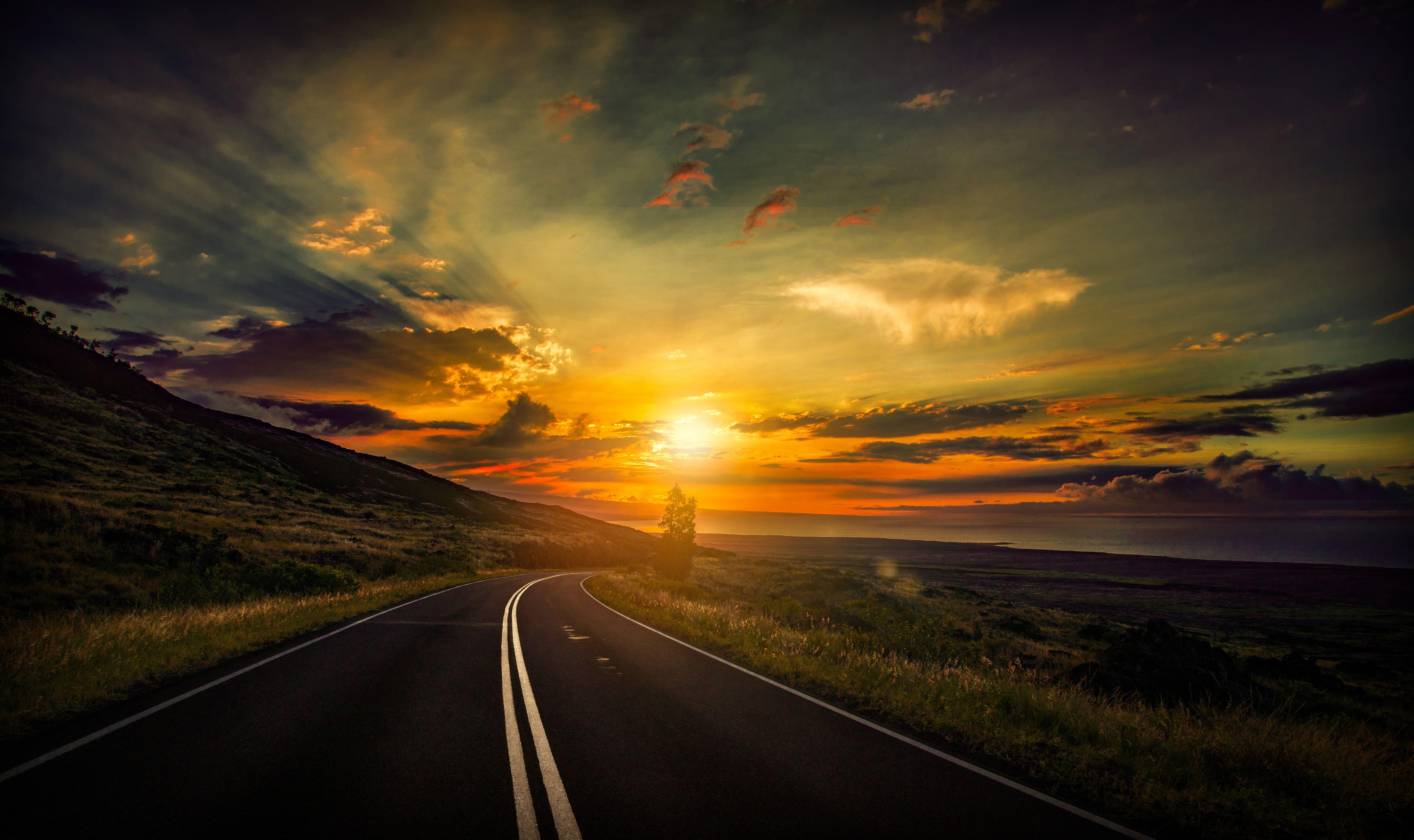 7288x4330 Cool Sunset Road View 8k, HD Nature, 4k Wallpaper, Image, Background, Photo and Picture