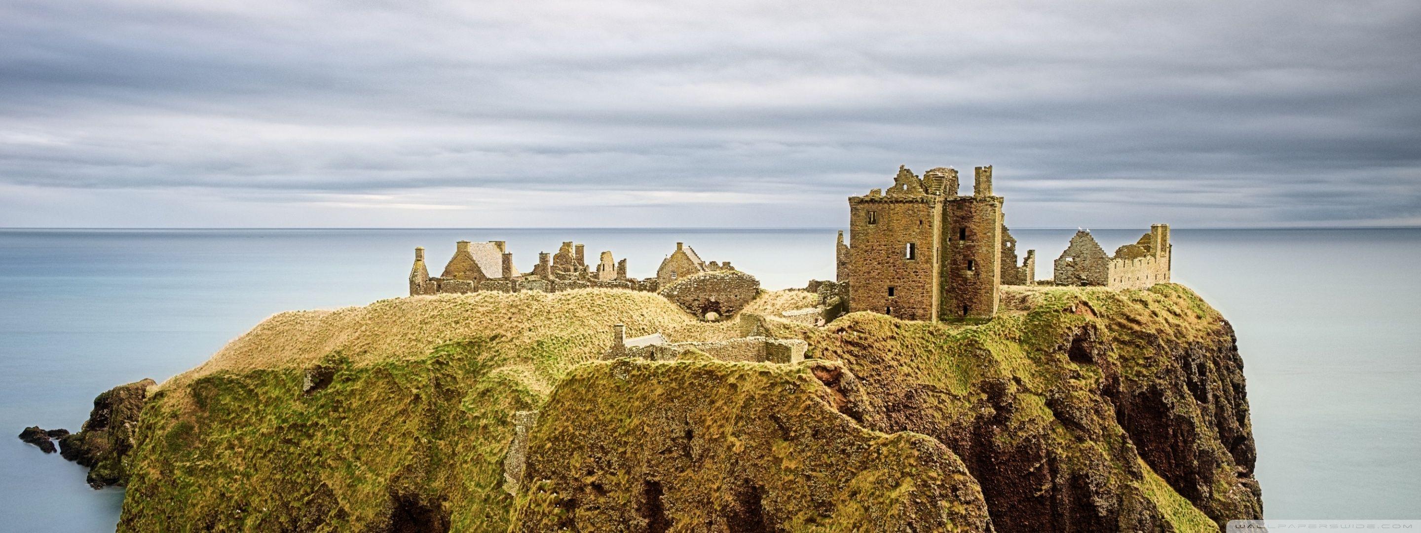 2880x1080 Dunnottar Castle, Stonehaven, Scotland Ultra HD Desktop Background