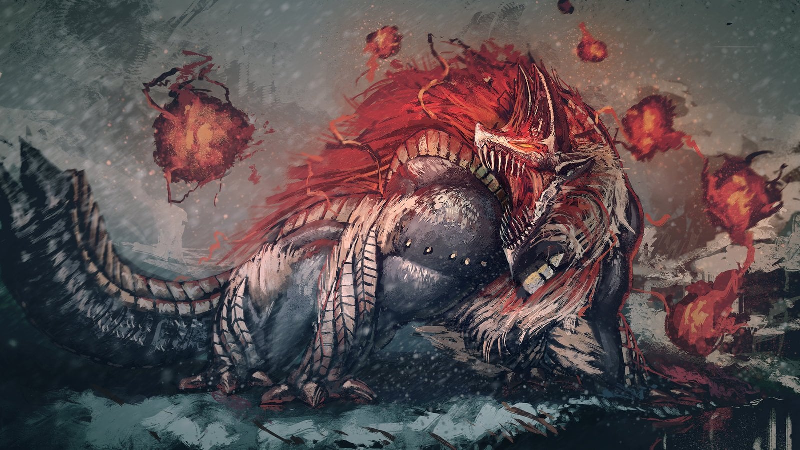 1600x900 Thought you guys might like this Stygian Zinogre fan art I did :3