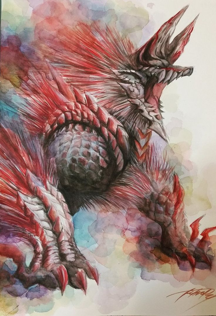 736x1077 Stygian Zinogre painted with watercolors. Stygian zinogre wallpaper, Monster hunter room design, Stygian zinogre tattoo