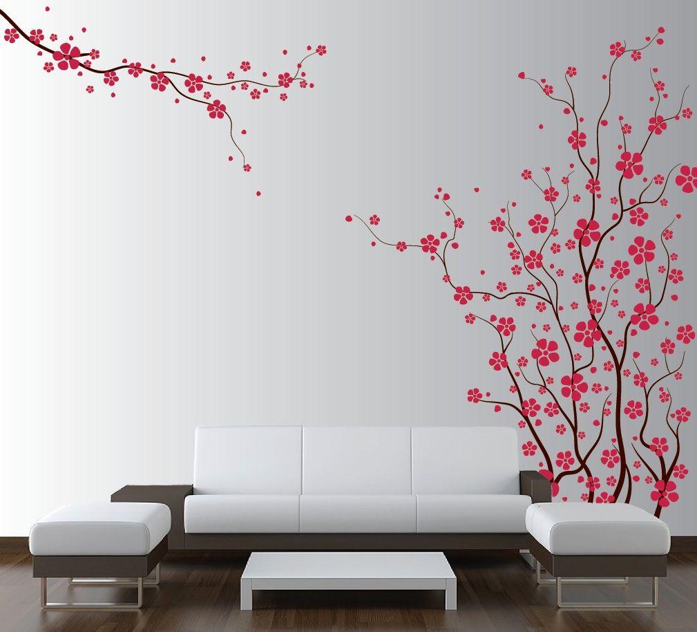 1009x914 Large Wall Tree Nursery Decal Japanese Magnolia Cherry Blossom