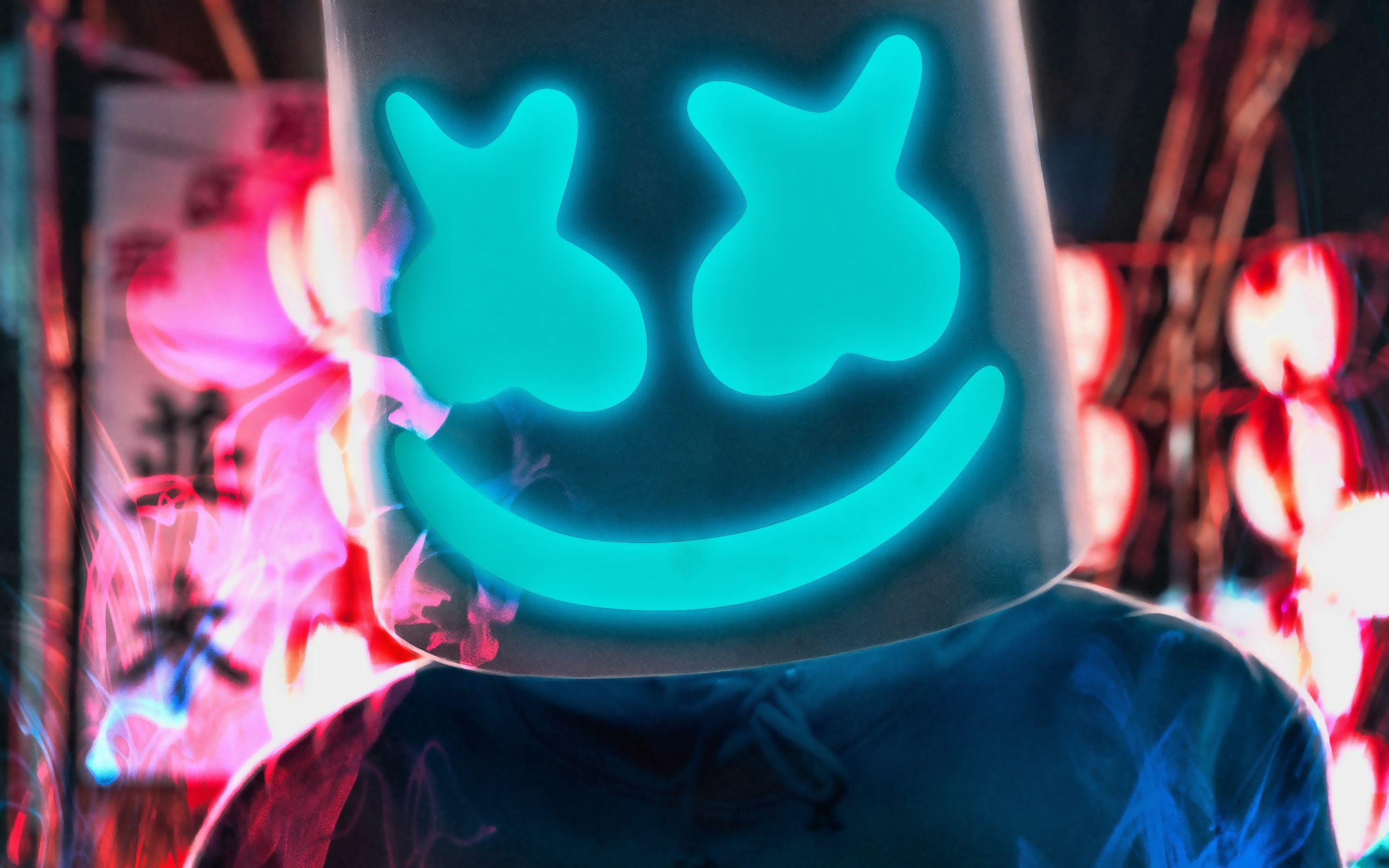 2880x1800 Download Wallpaper Marshmello In Nightclub, Night Party, Close Up
