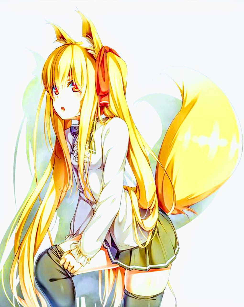 1020x1280 Blind fox anime girl wallpaper