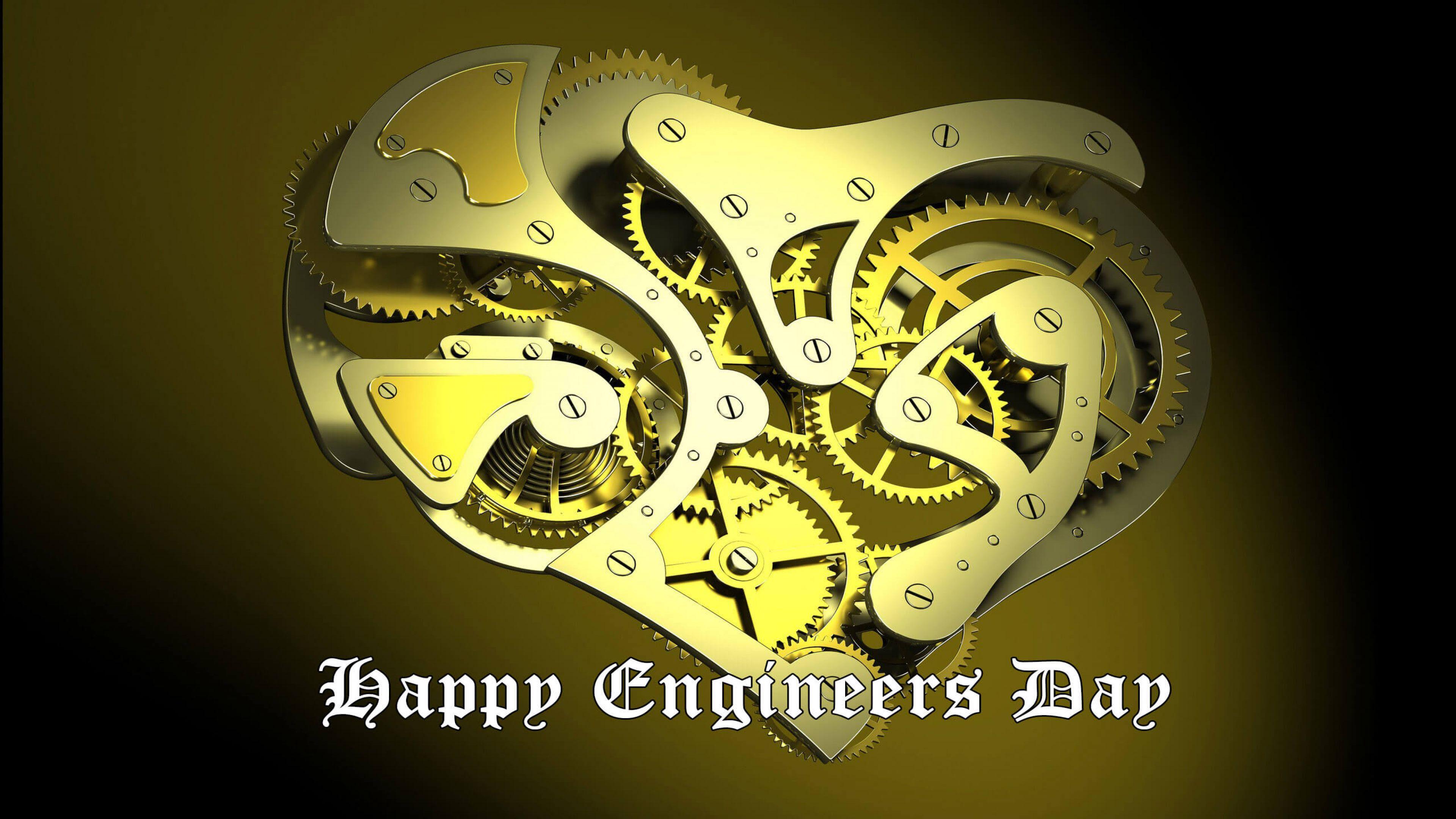 3840x2160 Happy Engineers Day Greetings Mechanical Engineering Lever Wheel