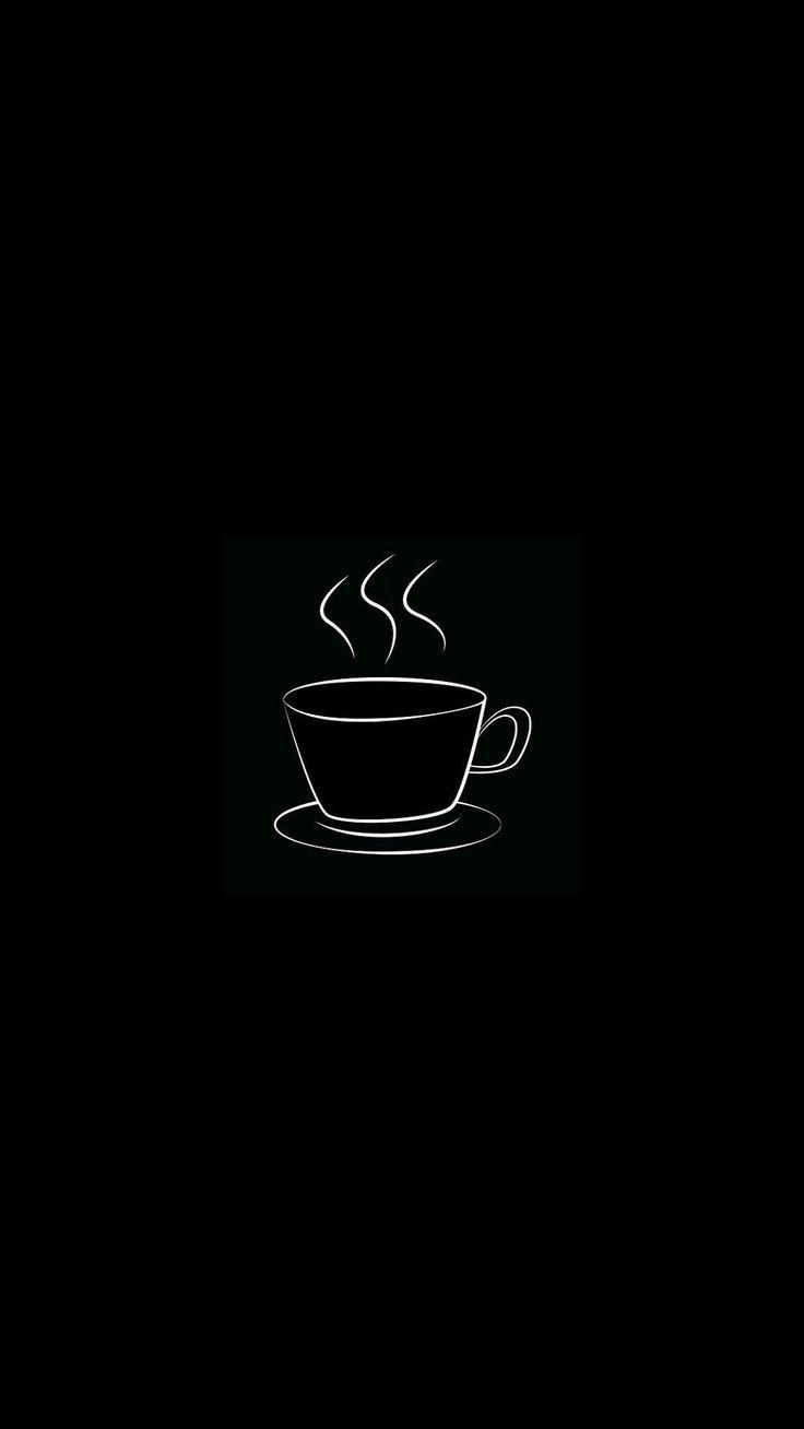 736x1308 Simple, beautiful, white on black coffee art. Wallpaper. iPhone arkaplanları, Instagram panoları, Siyah duvar kağıdı
