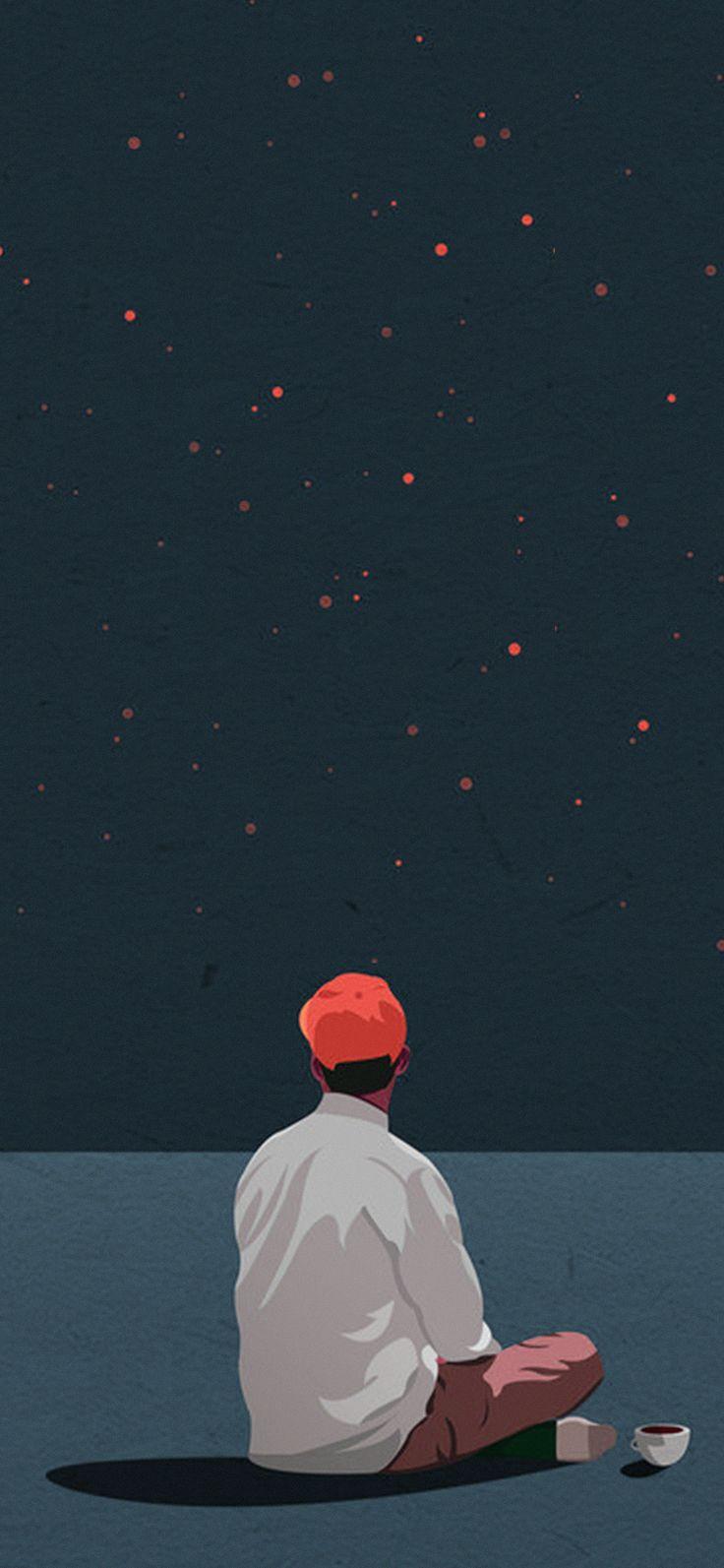 736x1593 iPhone X wallpaper : coffee boy cover illustration art red