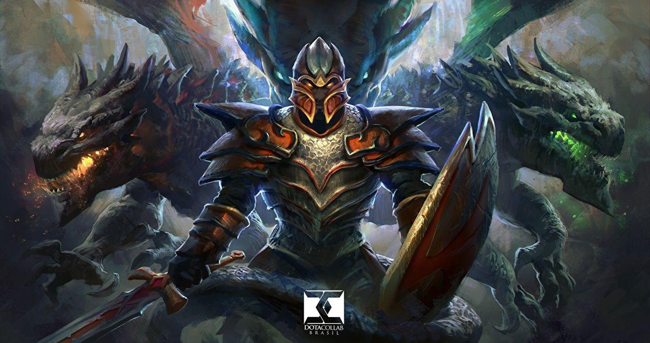 1280x676 Wallpaper DOTA 2 Dragon Knight Dota 2 Armor Swords Shield Knight