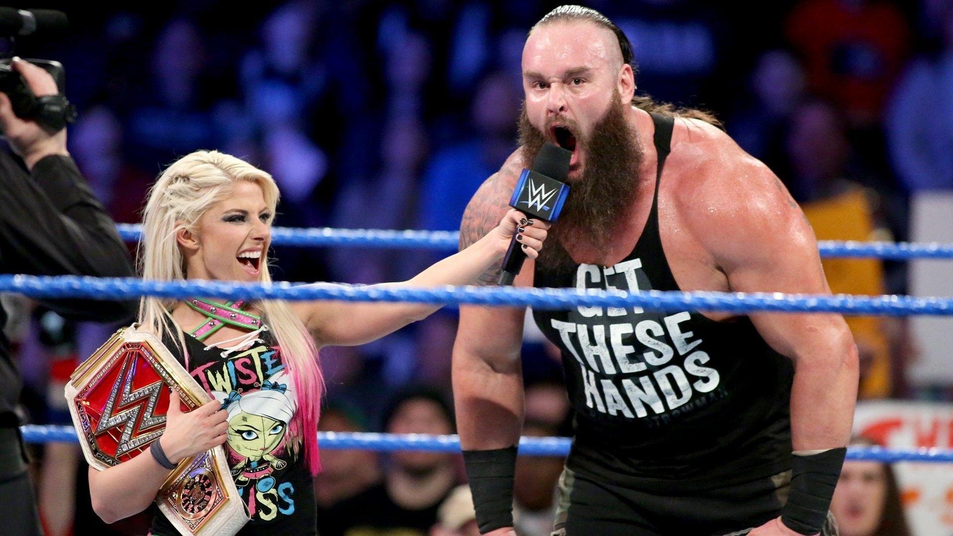 1920x1080 Braun Strowman with Alexa Bliss in WWE