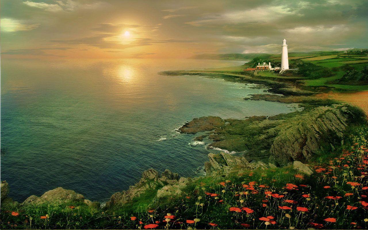 1280x800 Hình nền nhiếp ảnh thẩm mỹ Cape Lighthouse lãng mạn 5