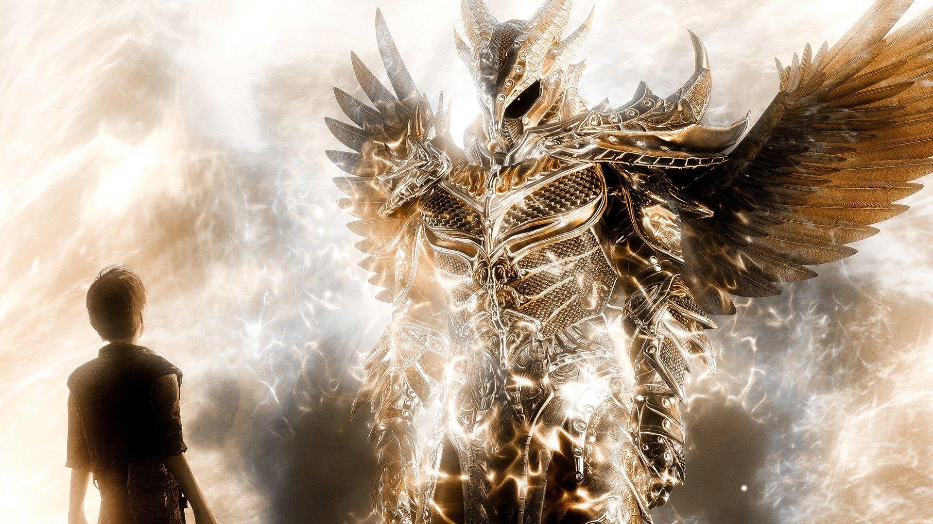 1920x1080 A man and a demon in golden armor wallpaper and image