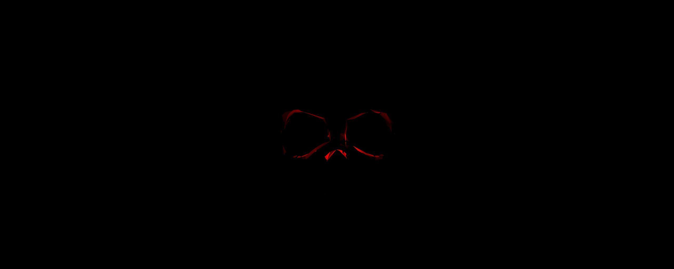 2560x1024 Download wallpaper 2560x1024 skull, dark, red, black, darkness