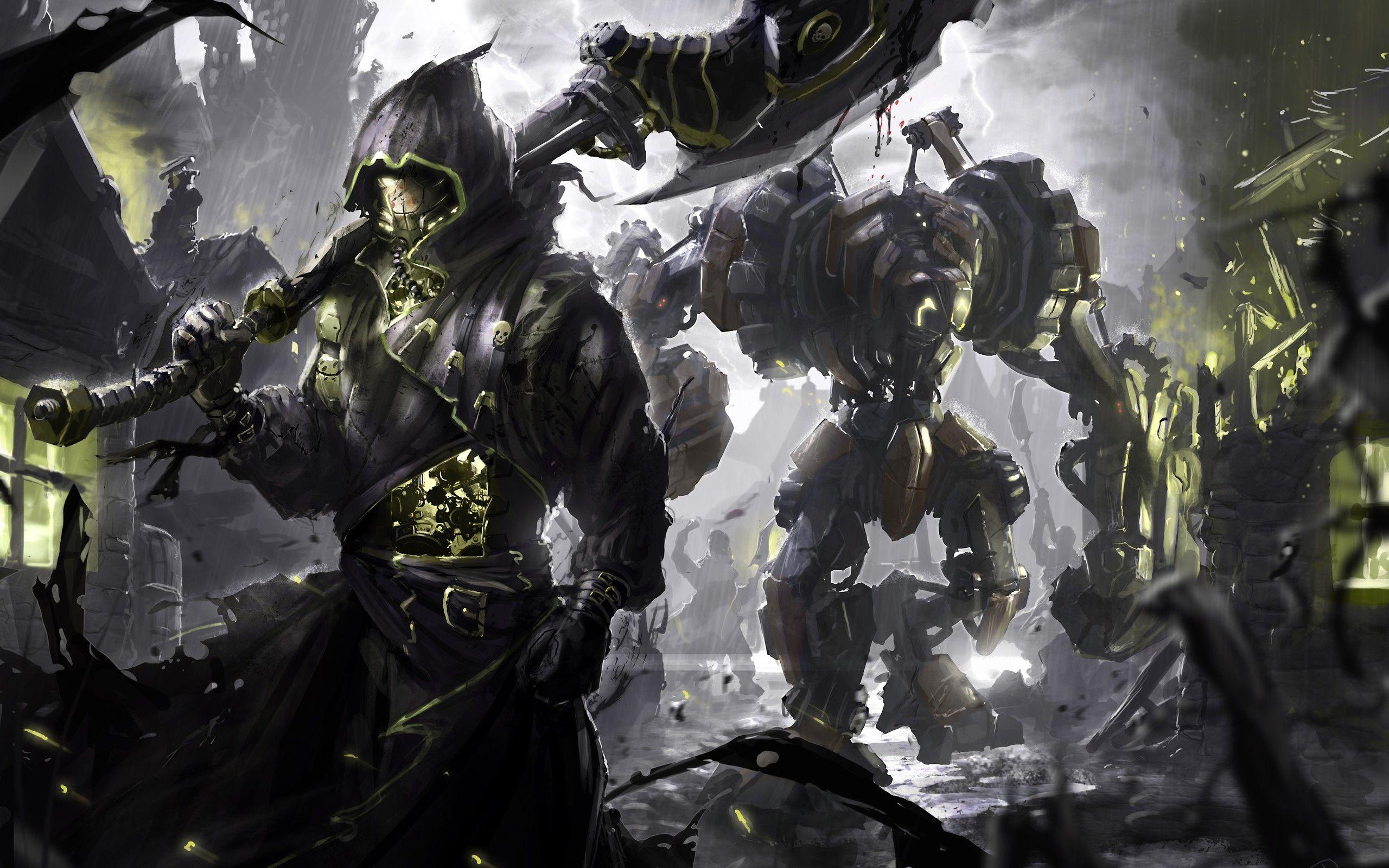 2560x1600 Paintings robots futuristic mech armor artwork wallpaperx1600