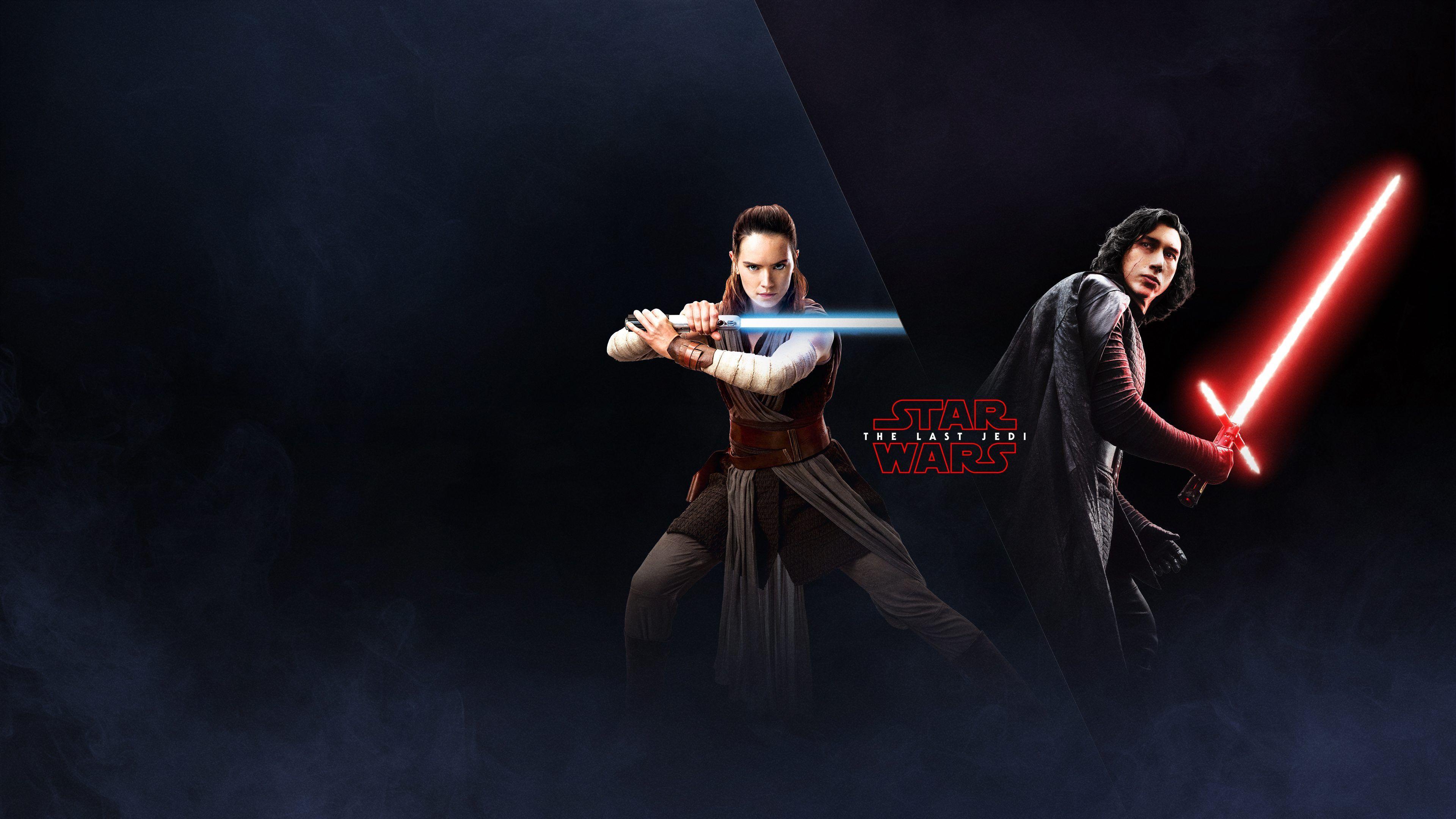 3840x2160 Rey Kylo Ren In Star Wars The Last Jedi 4k 2048x1152