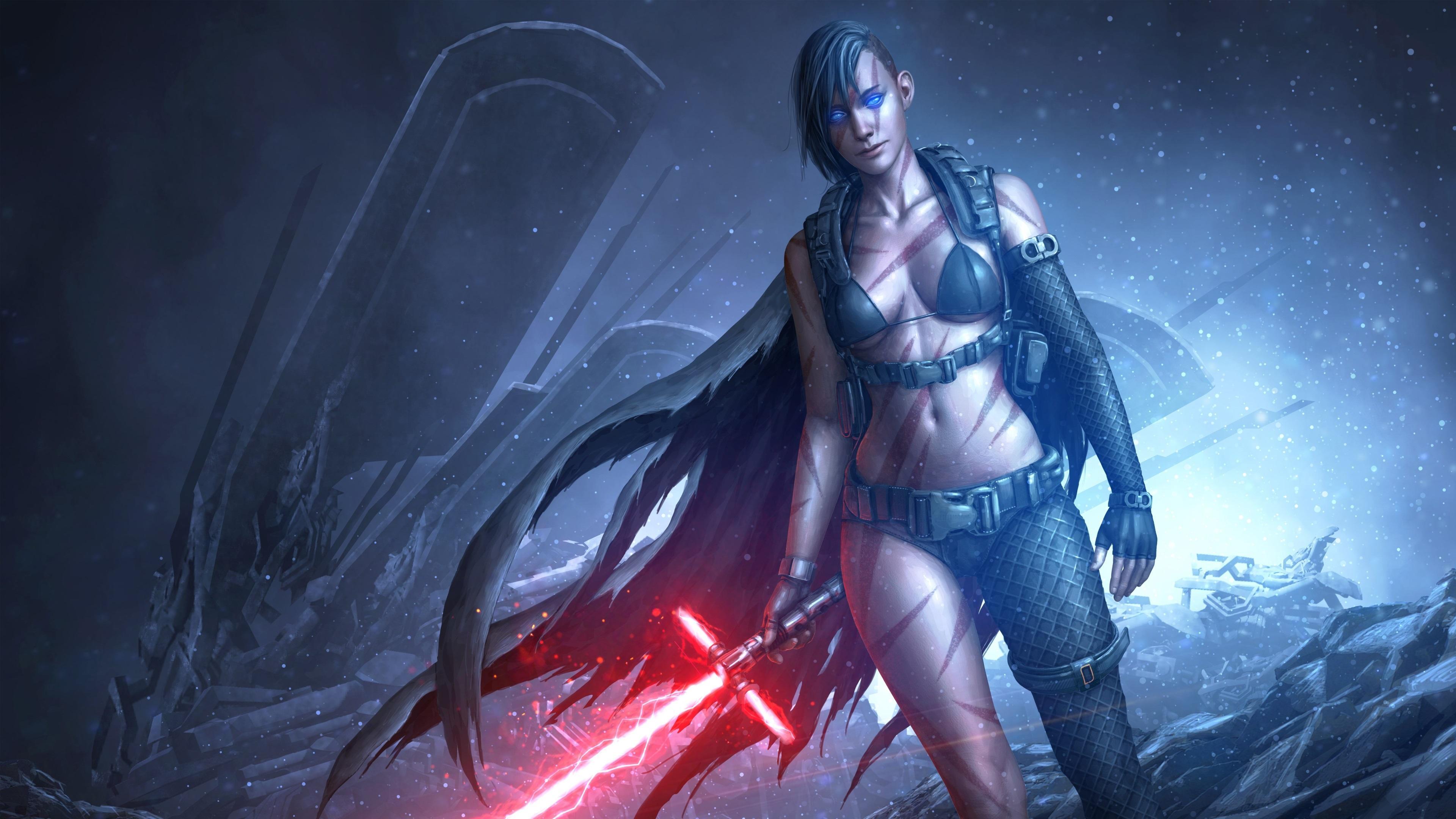 3840x2160 Kylo Ren And Rey Wallpaper