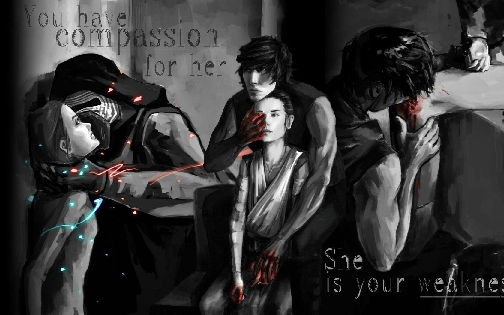 1680x1050 Free download Reylo by LittleChmura Kylo Ren Rey Wallpaper