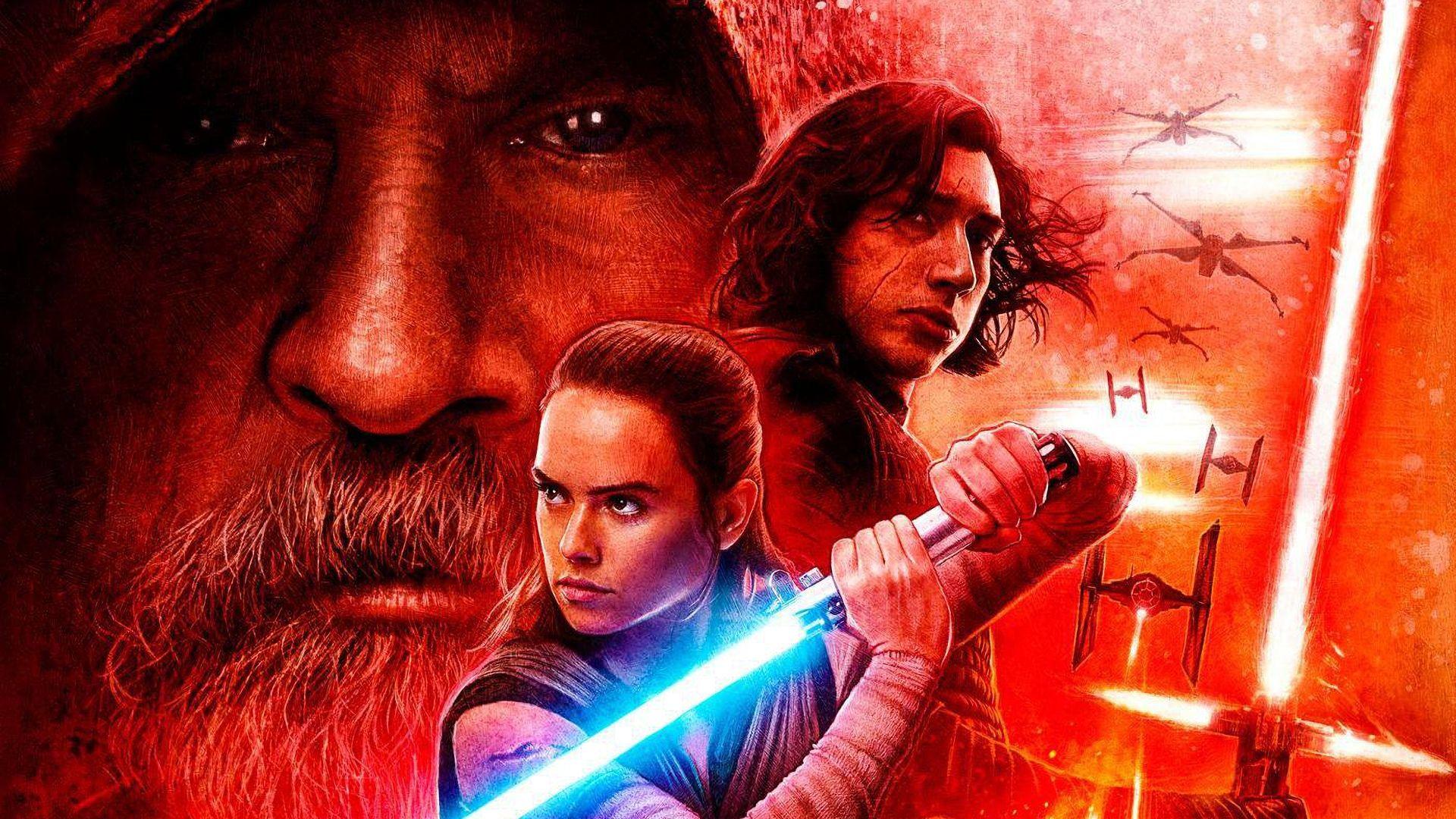 1920x1080 Star Wars: The Last Jedi Rey Kylo Ren Luke Skywalker HD