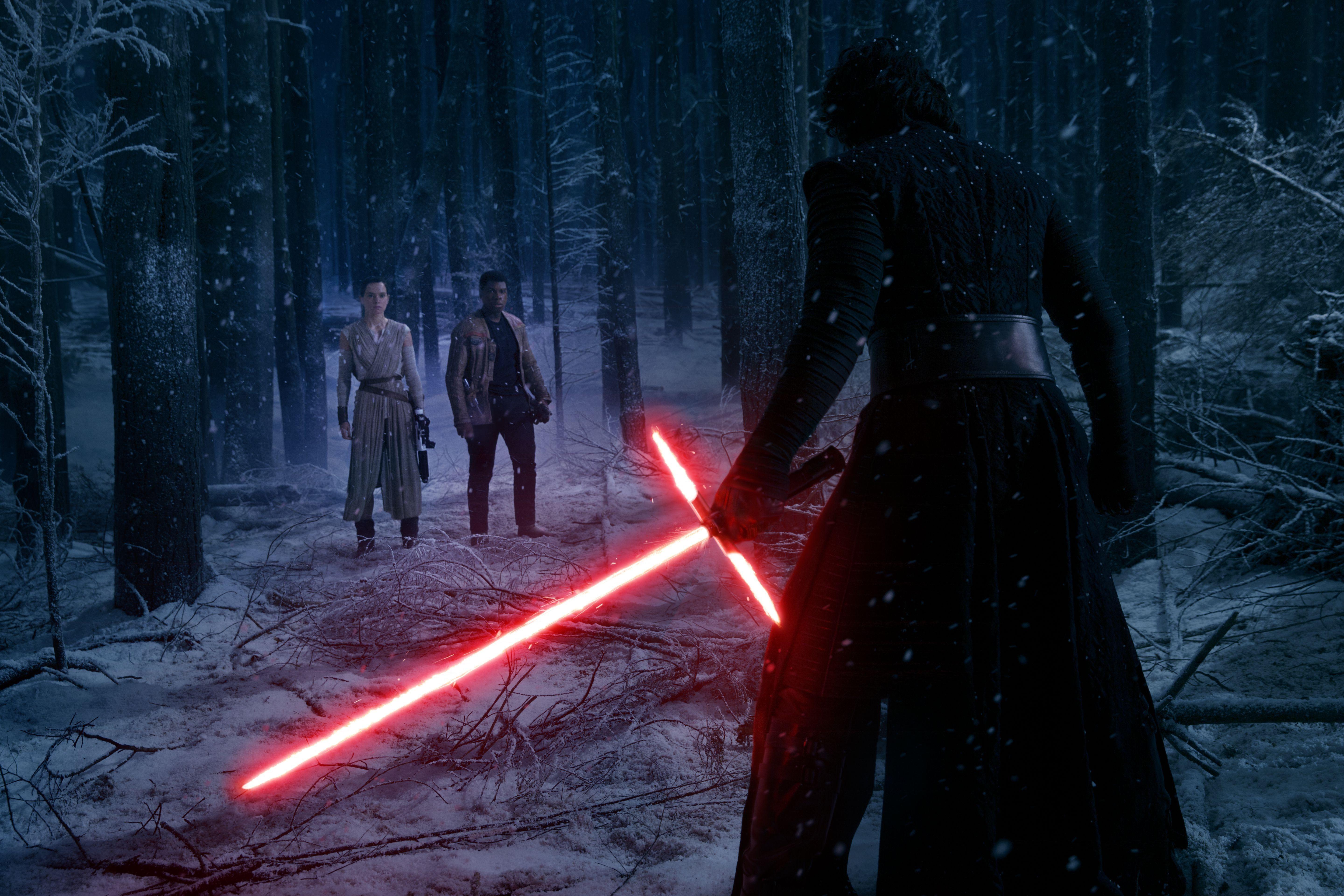 5760x3840 Star Wars: Episode VII The Force Awakens, Rey, Lightsaber, Kylo Ren Wallpaper HD / Desktop and Mobile Background