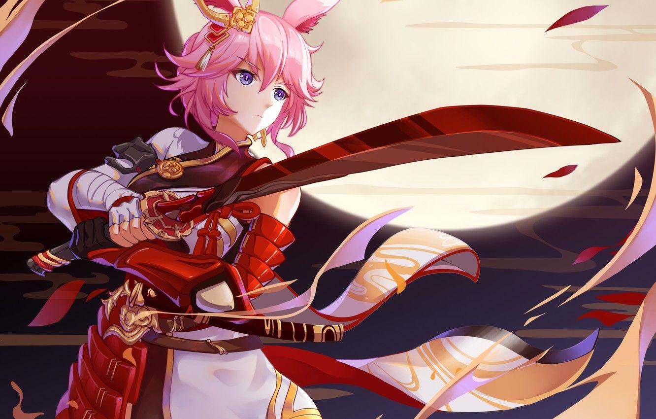 1332x850 Wallpaper girl, warrior, fantasy, ears, Honkai Impact 3rd image