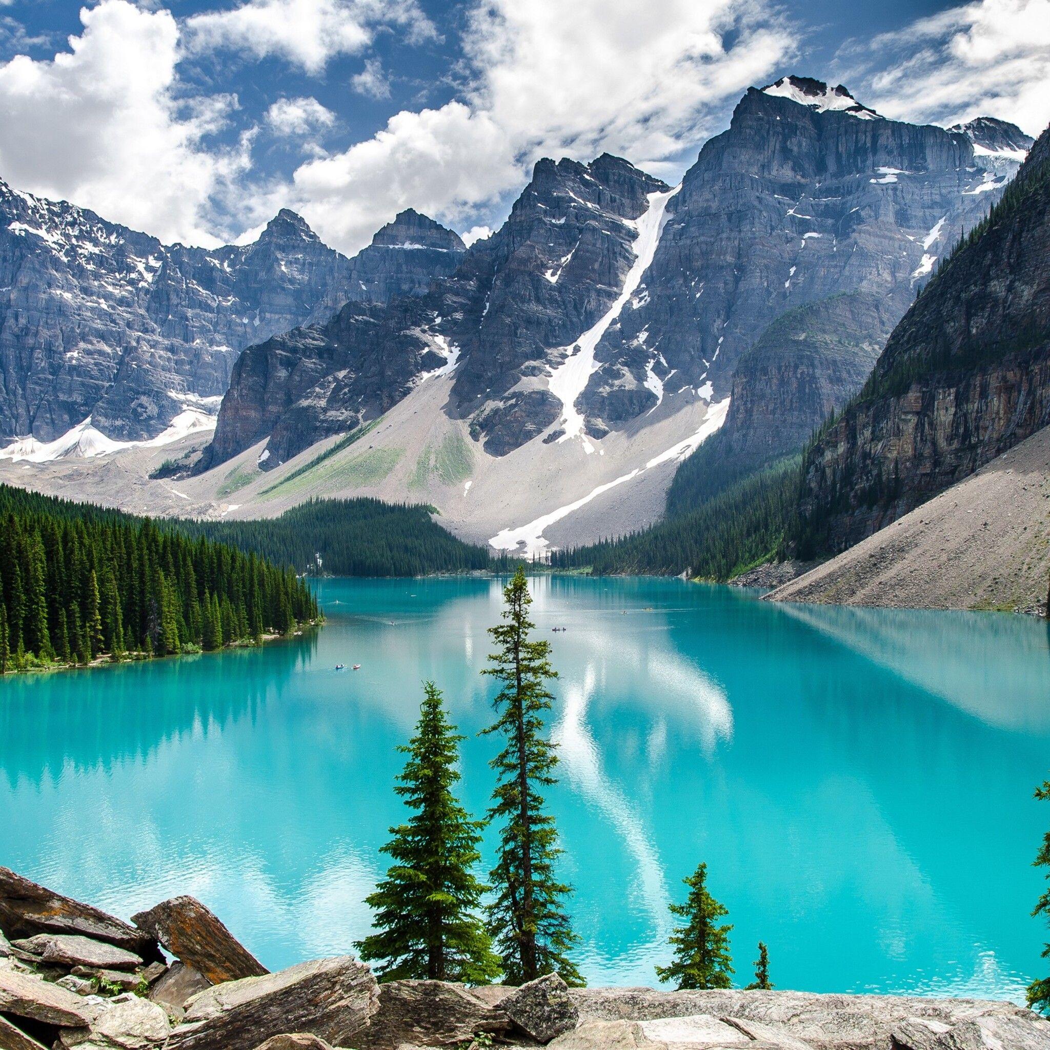 2048x2048 Moraine Lake National Park iPad Air HD 4k Wallpaper