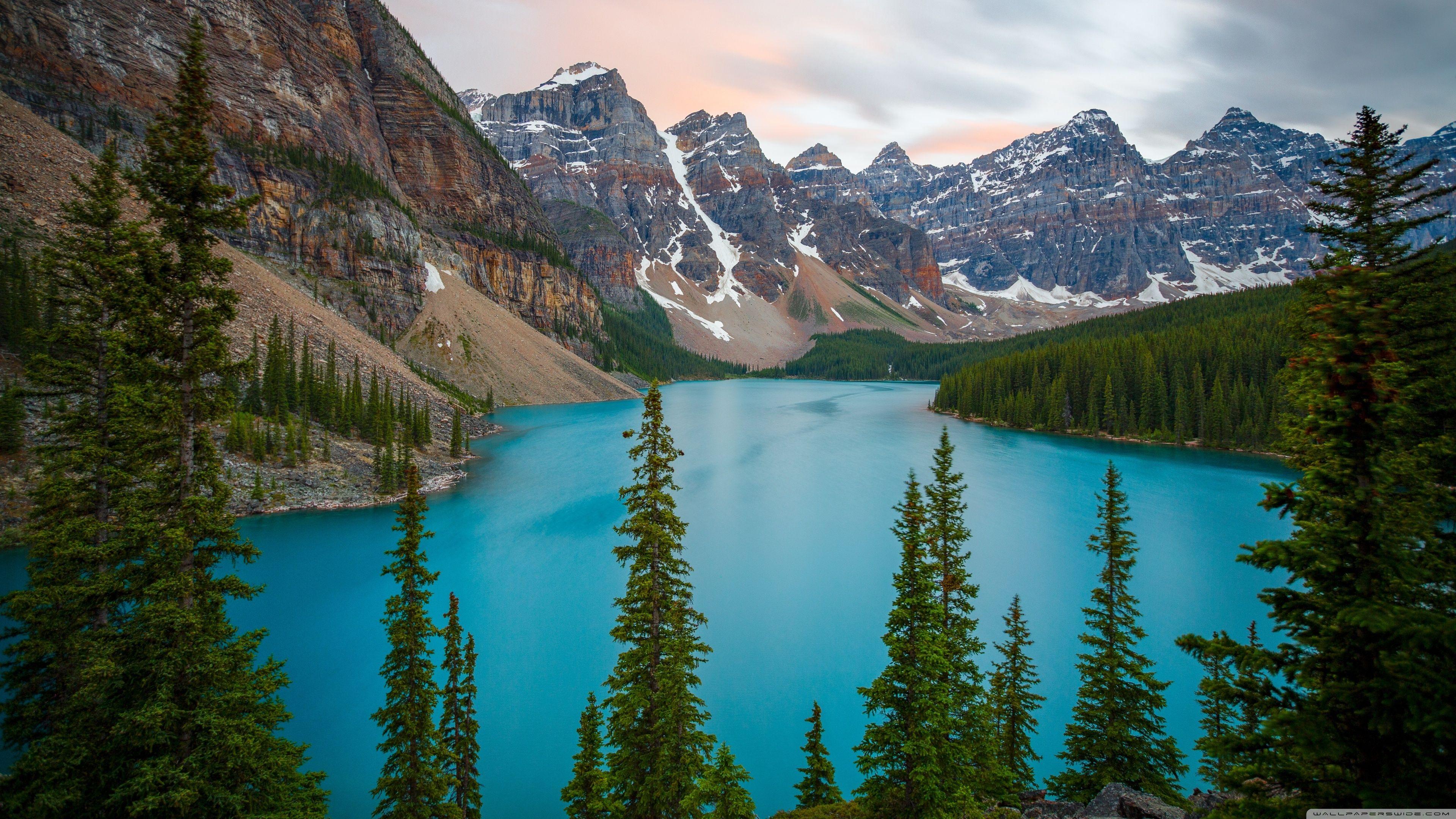3840x2160 Moraine Lake, Mountains, Banff National Park, Canada Ultra HD