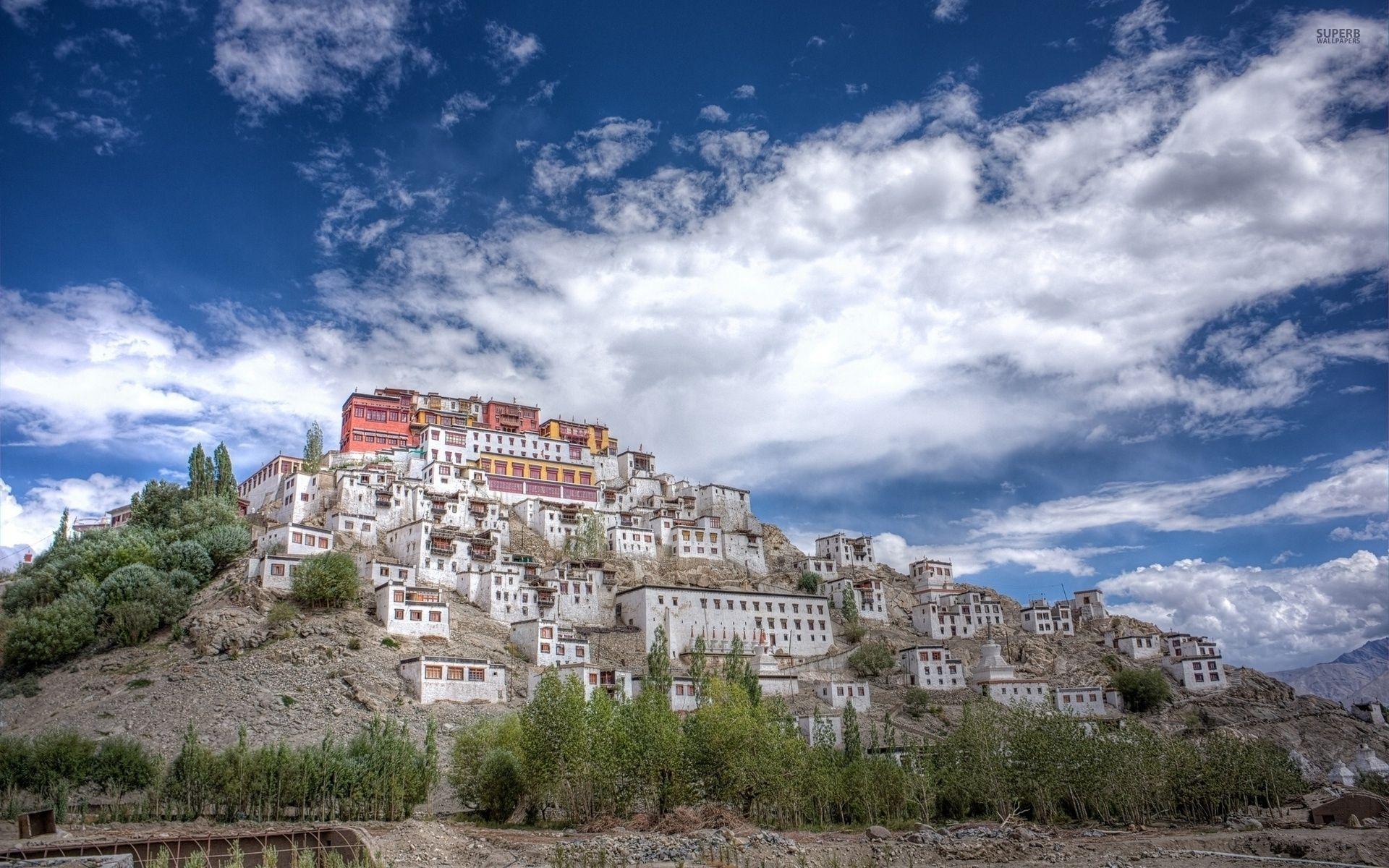 1920x1200 Thiksey Monastery India Asia wallpaper. Thiksey Monastery India